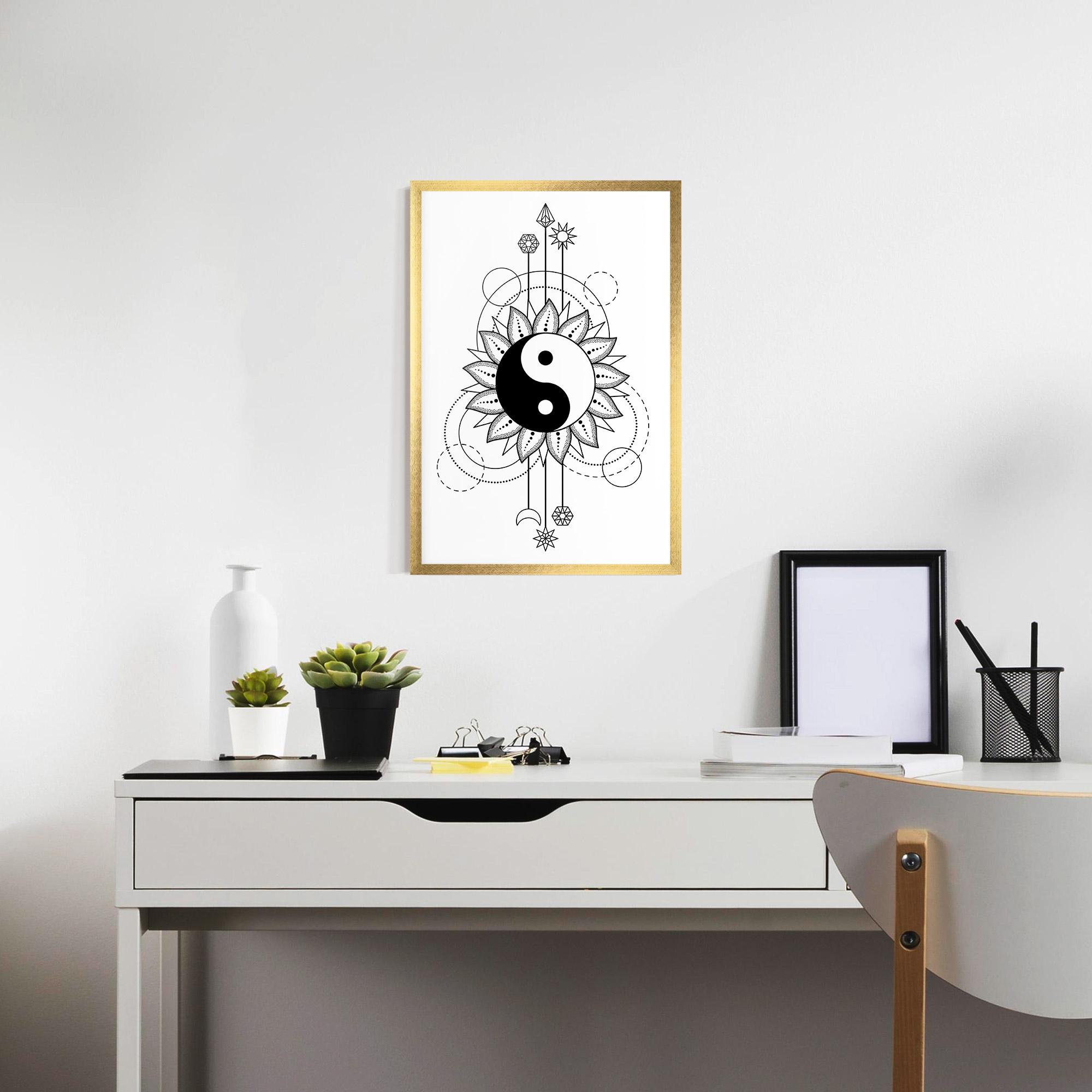 Poster Înrămat Yinyang Art Line mockup 7