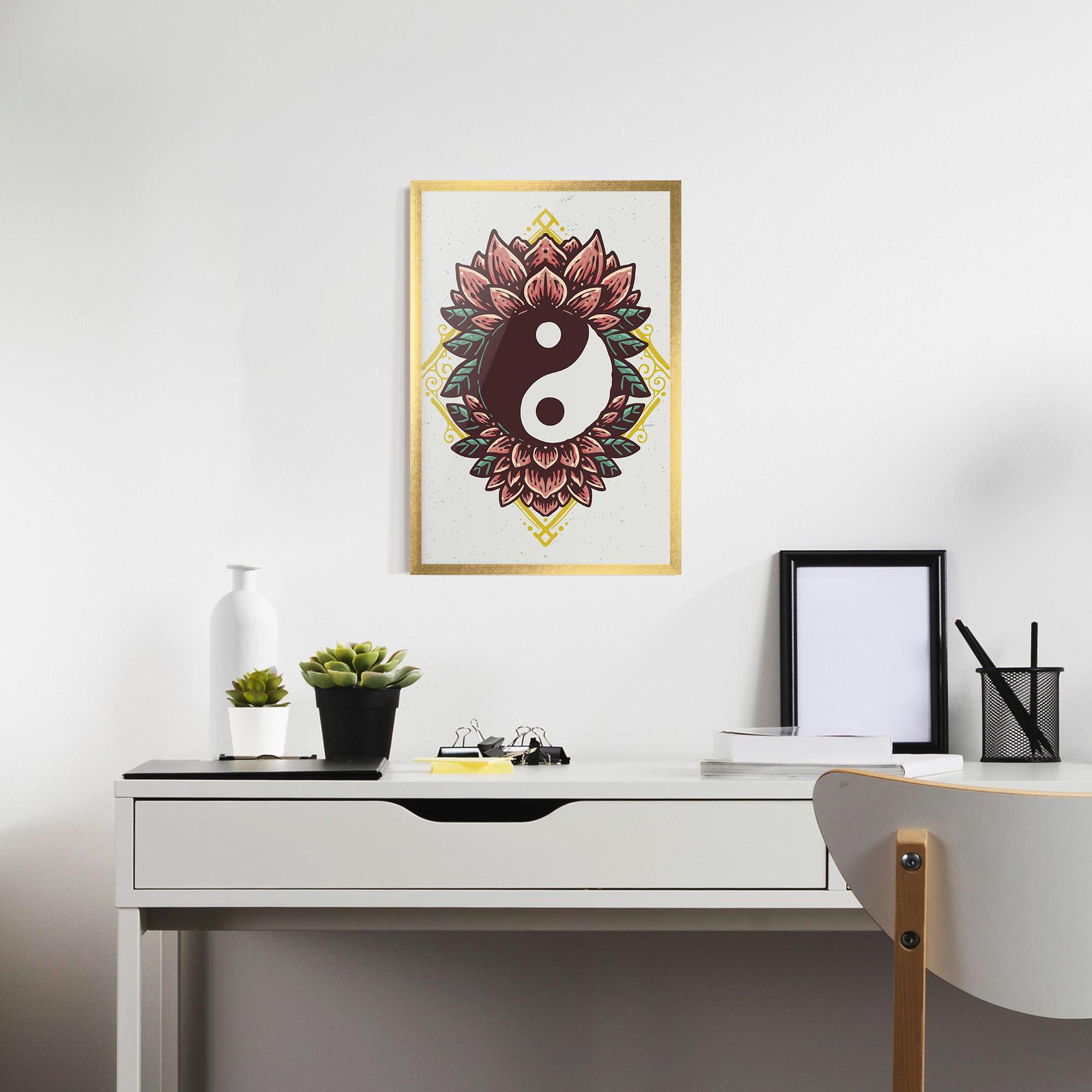 Poster Înrămat Yinyang Flower mockup 7
