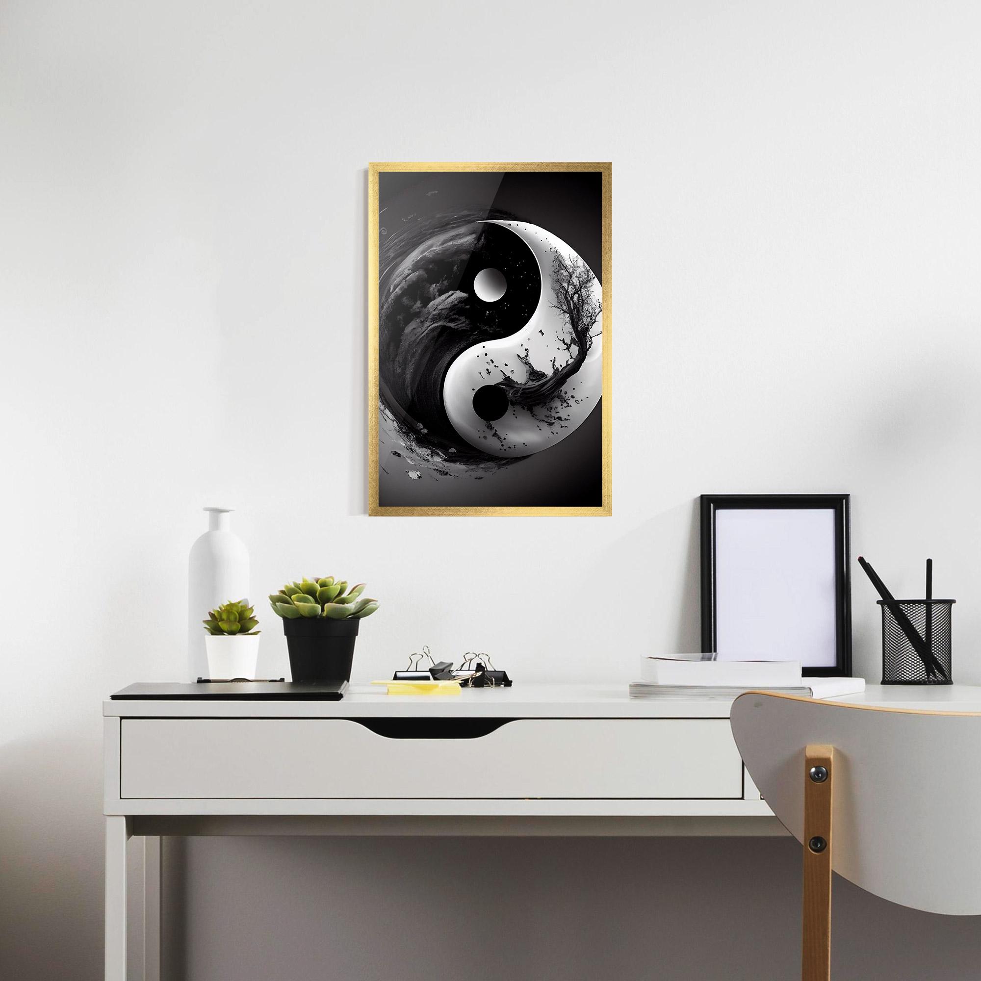 Poster Înrămat Yinyangblack Smoke mockup 7