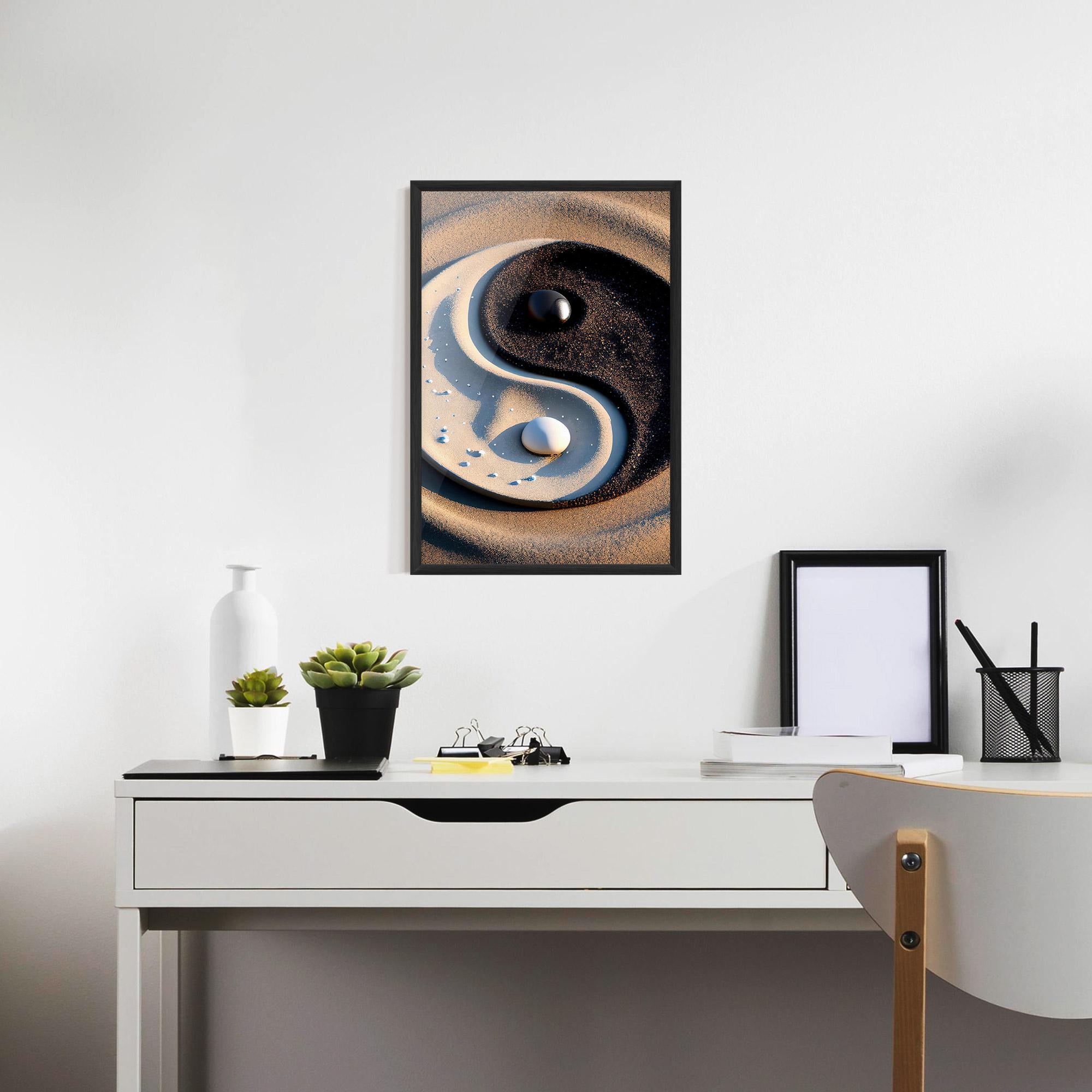 Poster Înrămat Pretty Sand Yinyang mockup 7