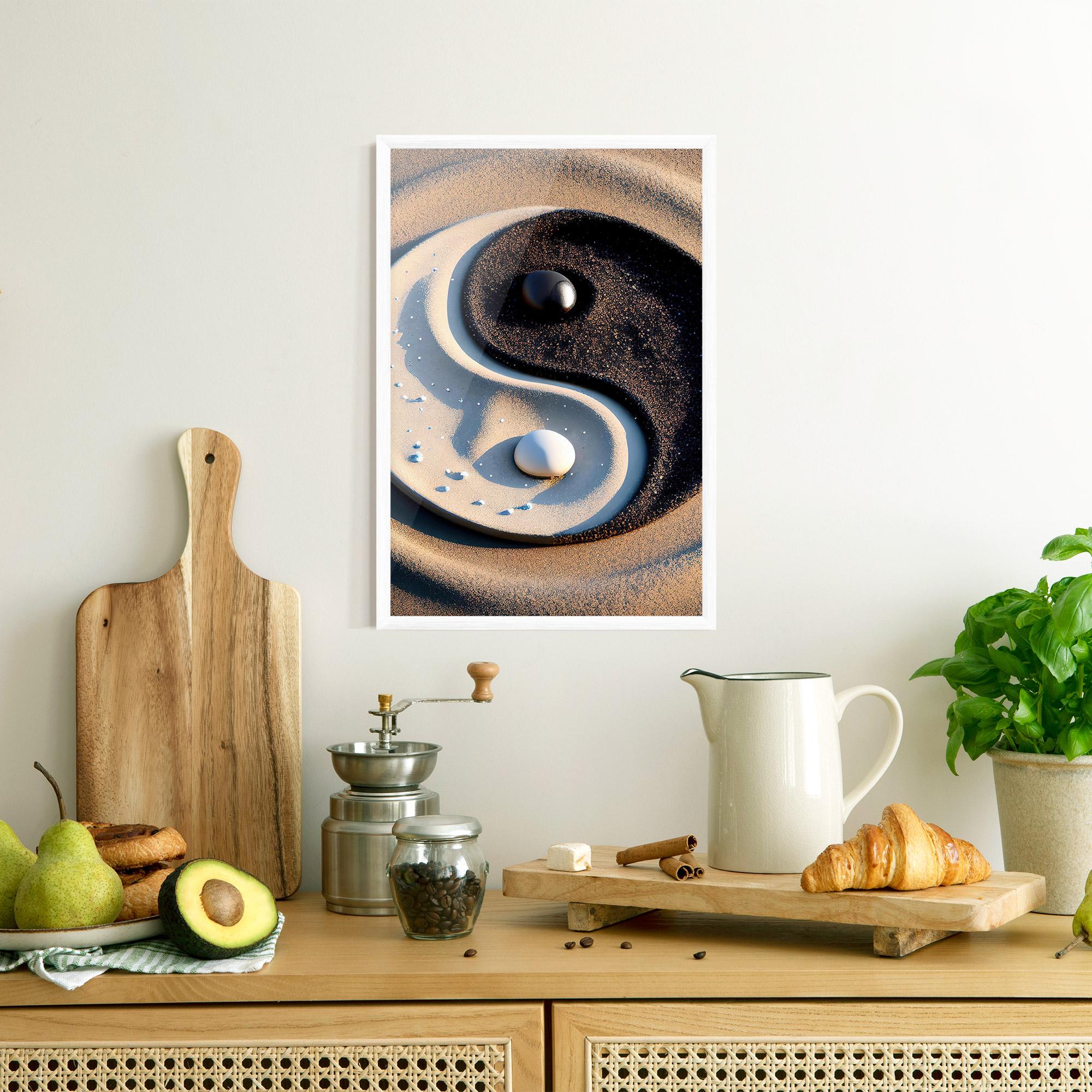 Poster Înrămat Pretty Sand Yinyang mockup 8