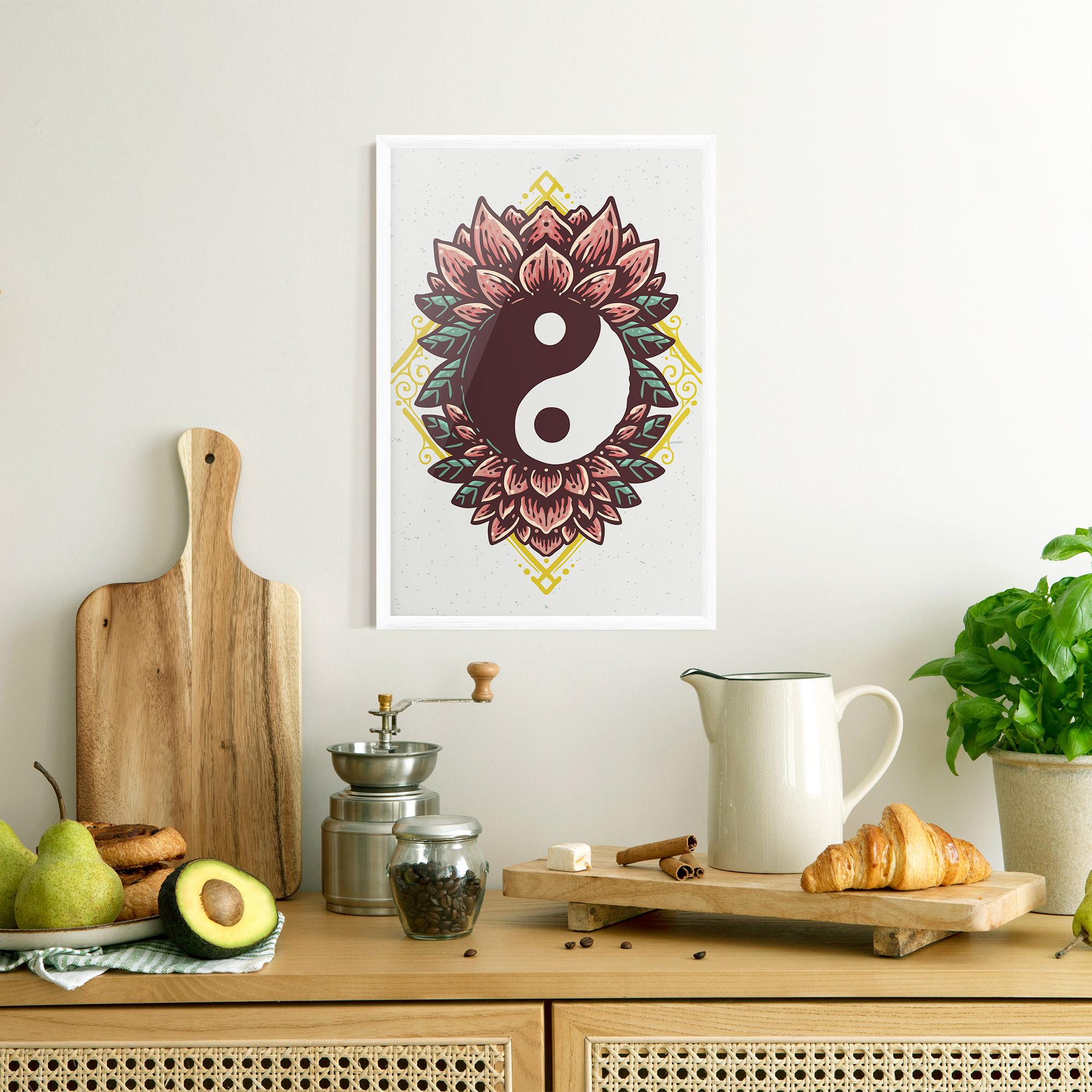 Poster Înrămat Yinyang Flower mockup 8