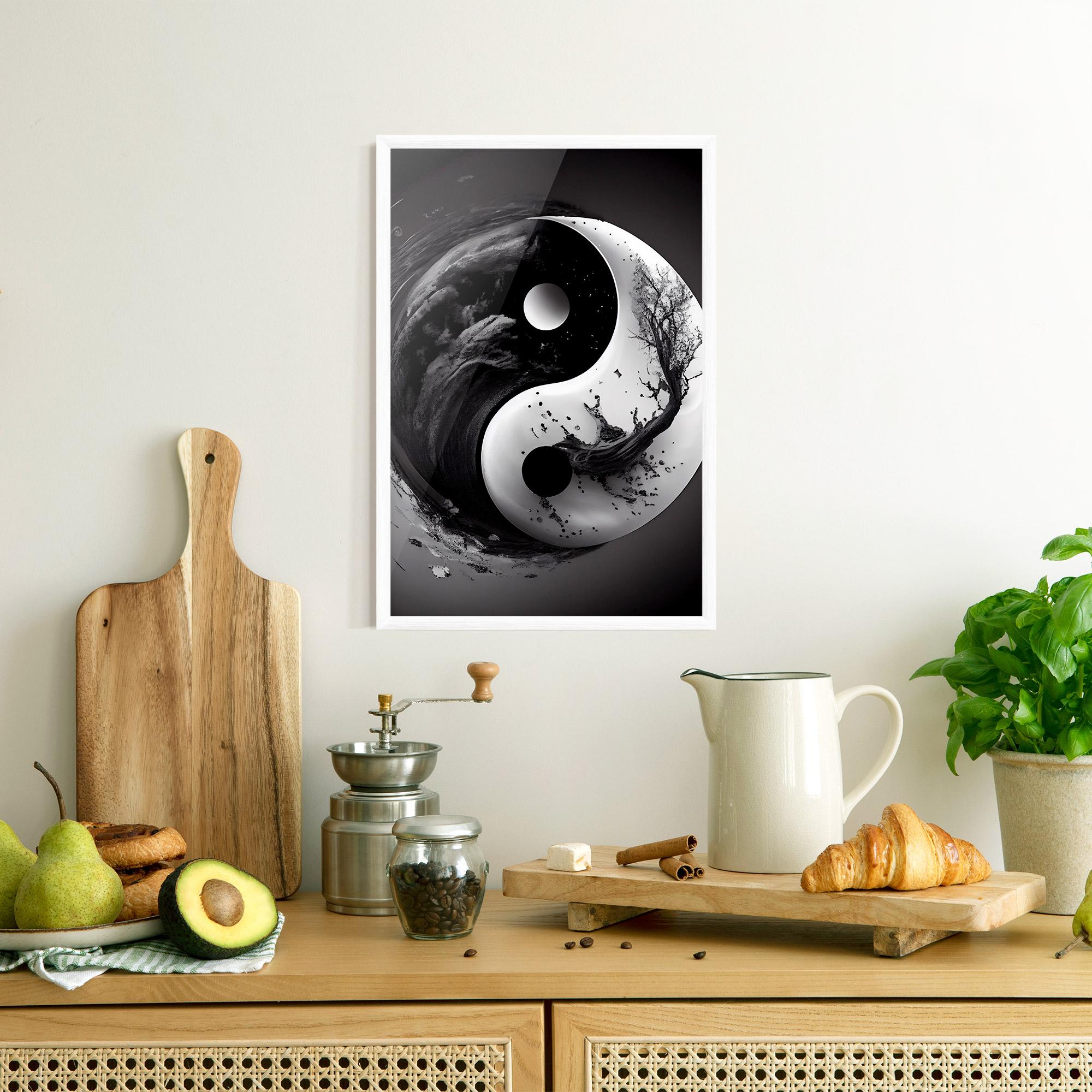 Poster Înrămat Yinyangblack Smoke mockup 8