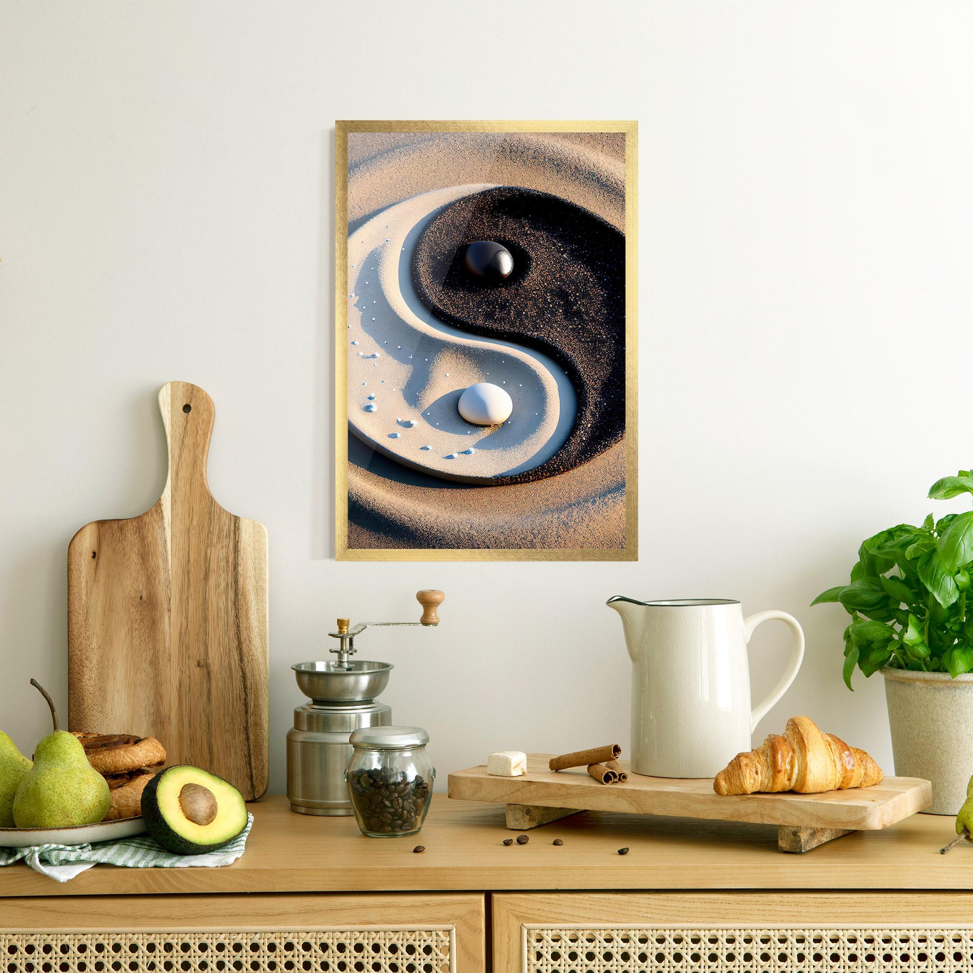 Poster Înrămat Pretty Sand Yinyang mockup 8
