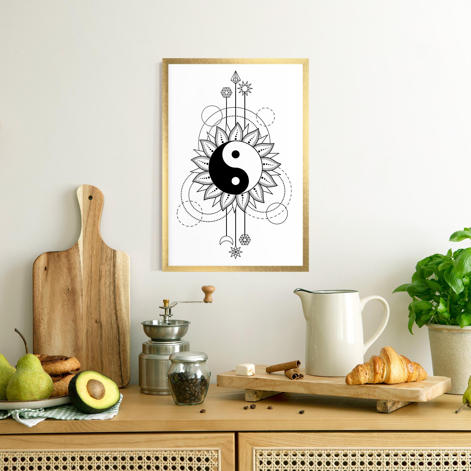Poster Înrămat Yinyang Art Line mockup 8