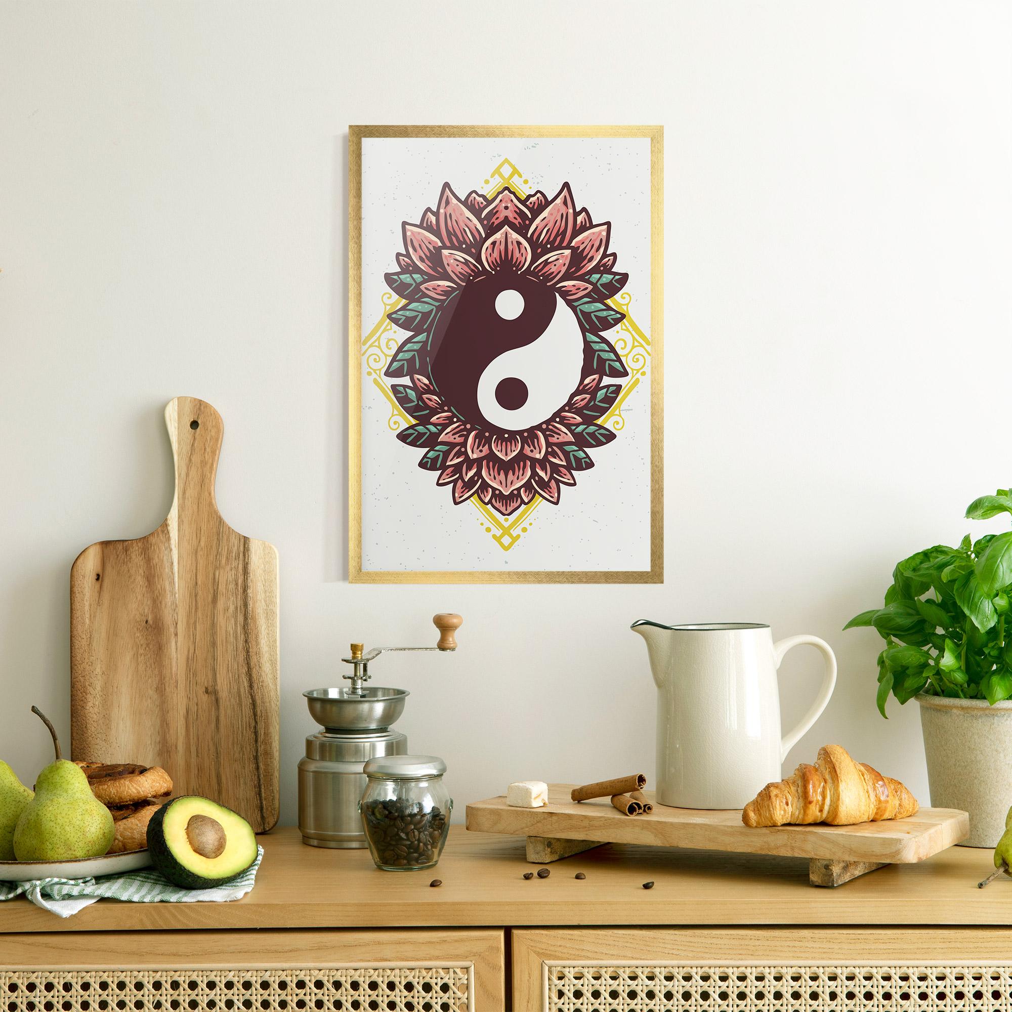 Poster Înrămat Yinyang Flower mockup 8