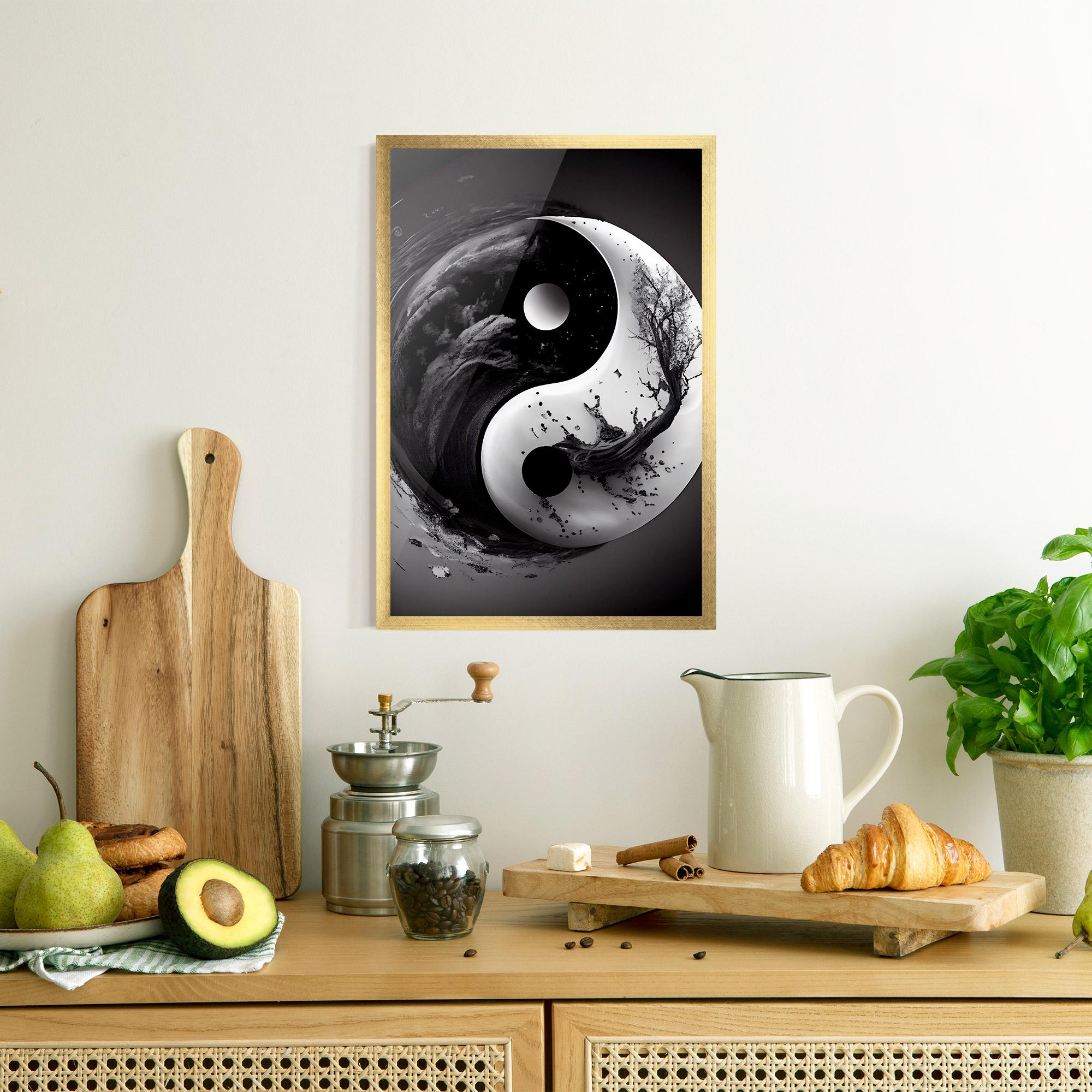 Poster Înrămat Yinyangblack Smoke mockup 8