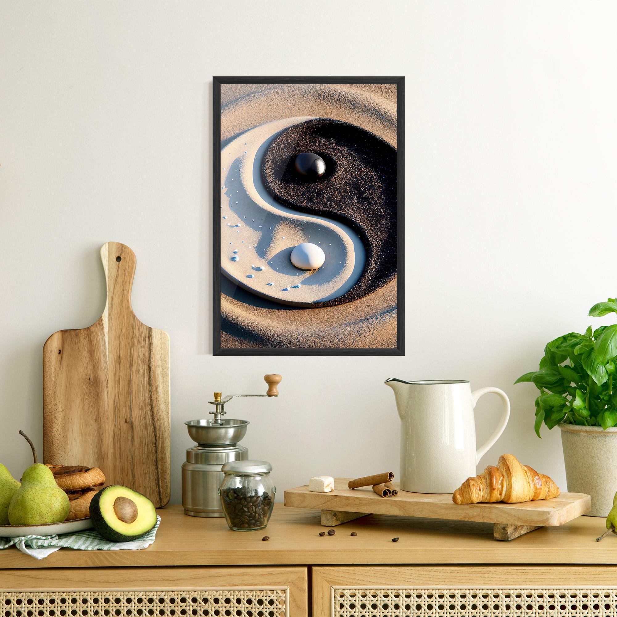 Poster Înrămat Pretty Sand Yinyang mockup 8