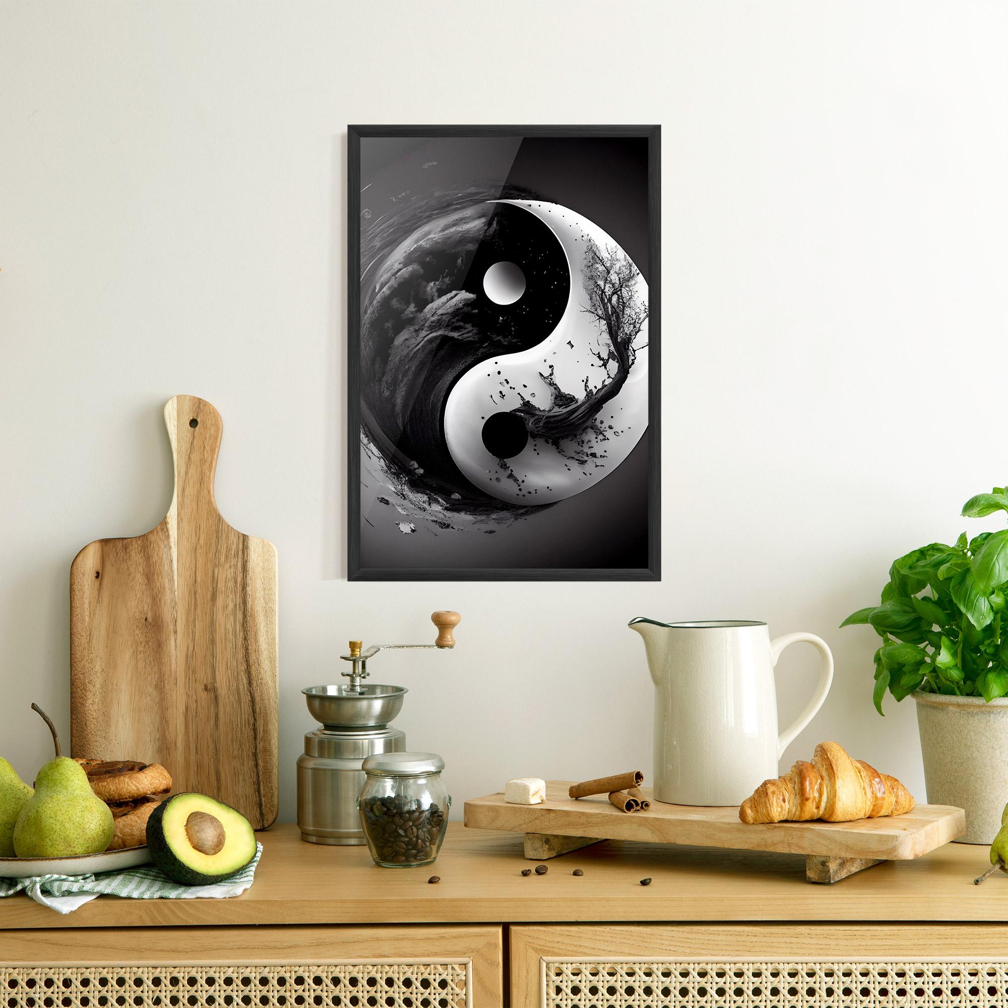 Poster Înrămat Yinyangblack Smoke mockup 8