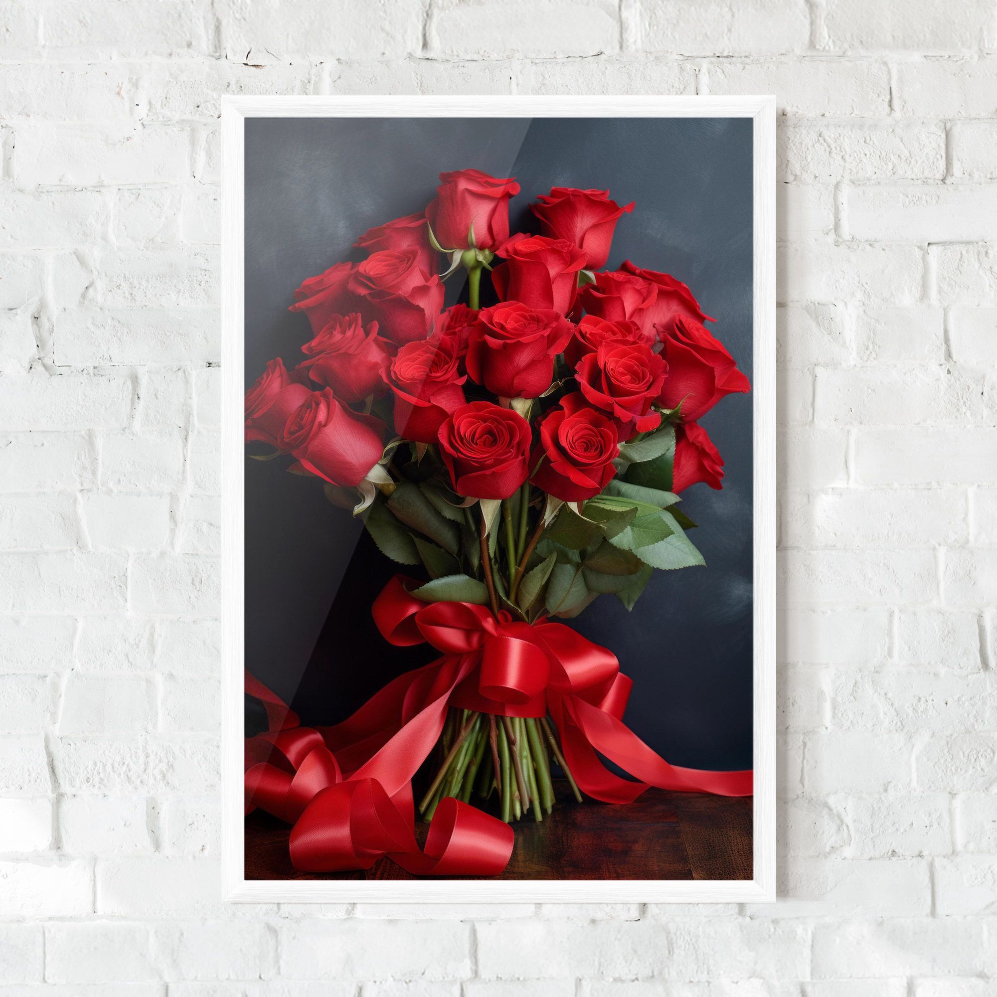 Beautiful Red Roses Bouquet mockup 0