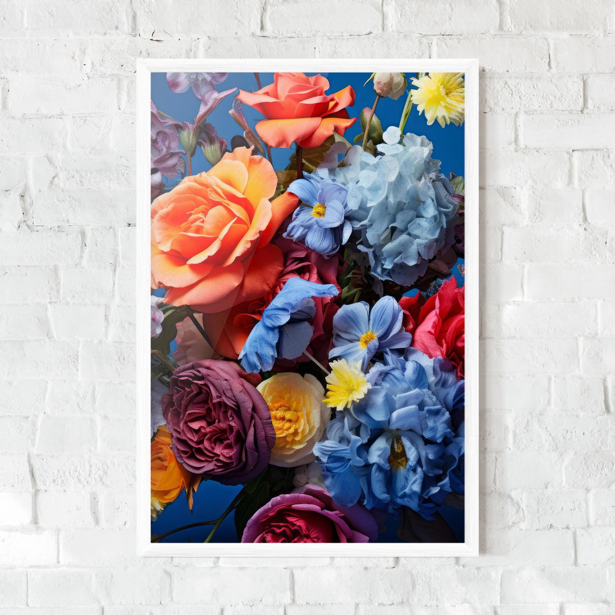 Poster Înrămat Blue Orange Bouquet mockup 0
