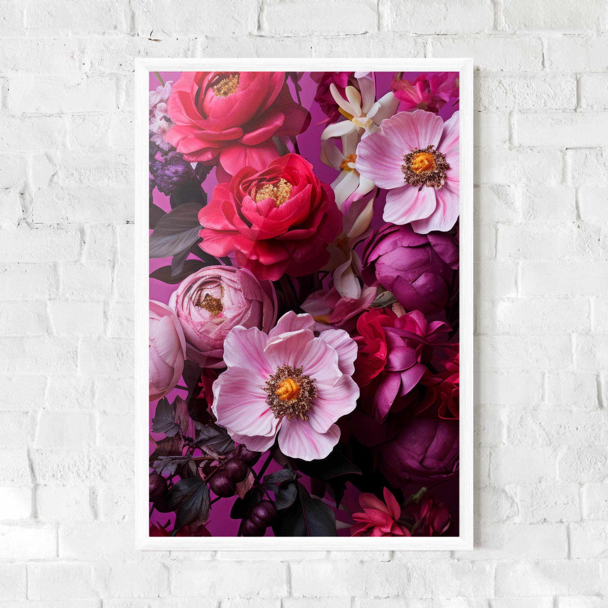 Poster Înrămat Pink Red Bouquet mockup 0