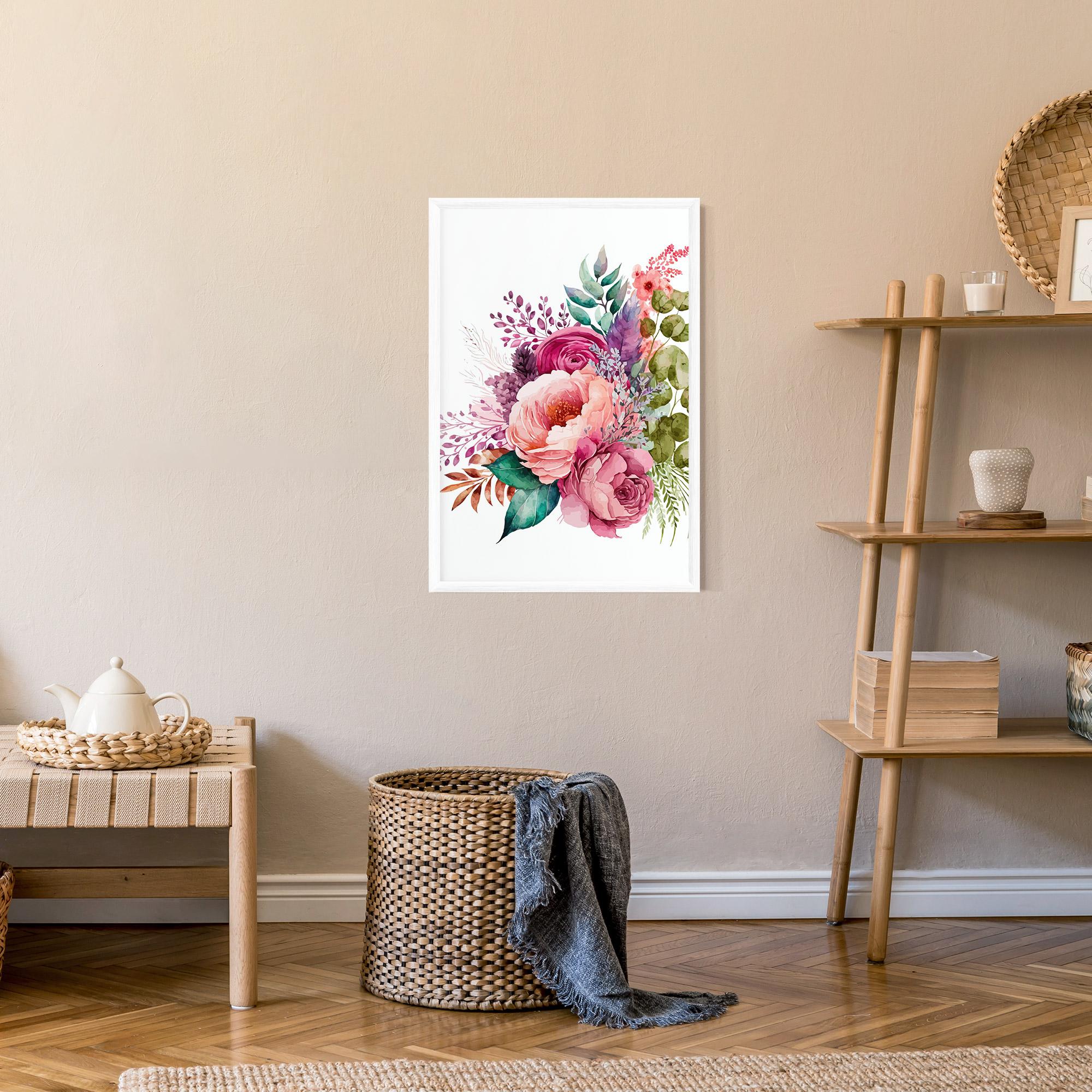 Poster Înrămat Bouquet Of Pink Roses mockup 9