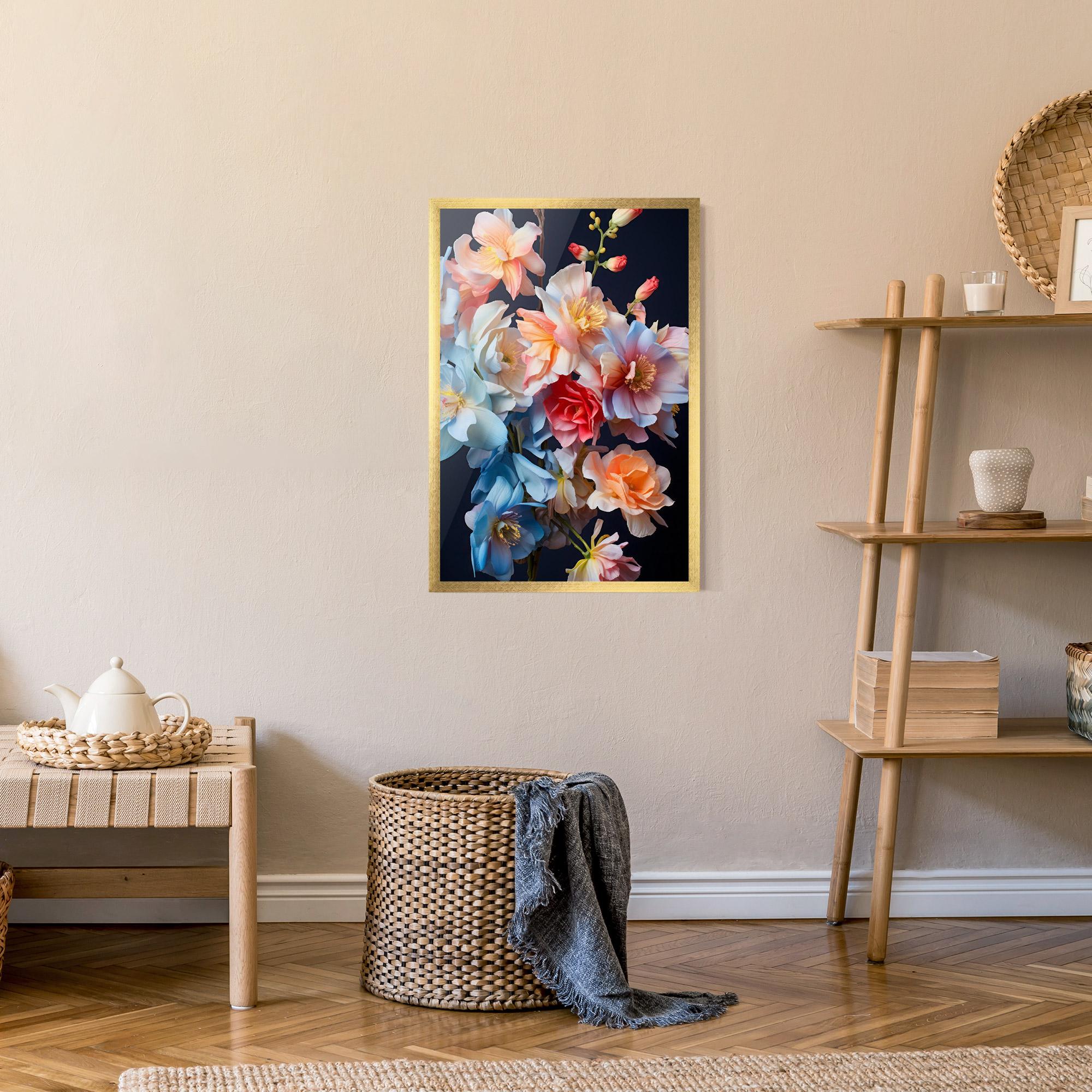 Poster Înrămat Pretty Pastel Bouquet mockup 9