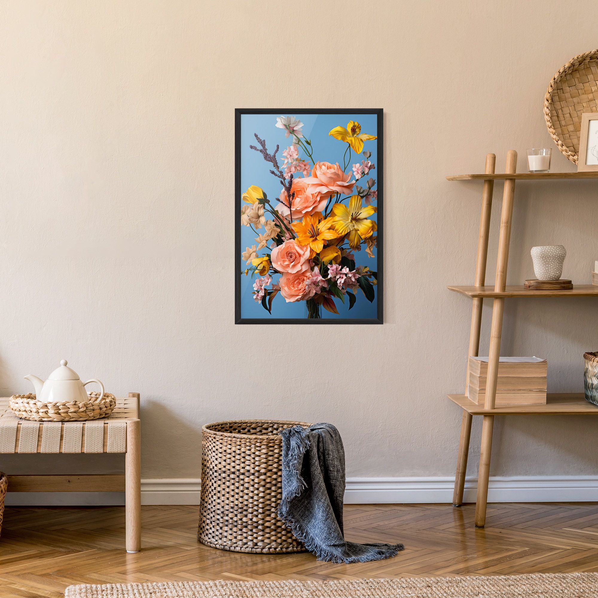 Flower Mix On Blue mockup 9