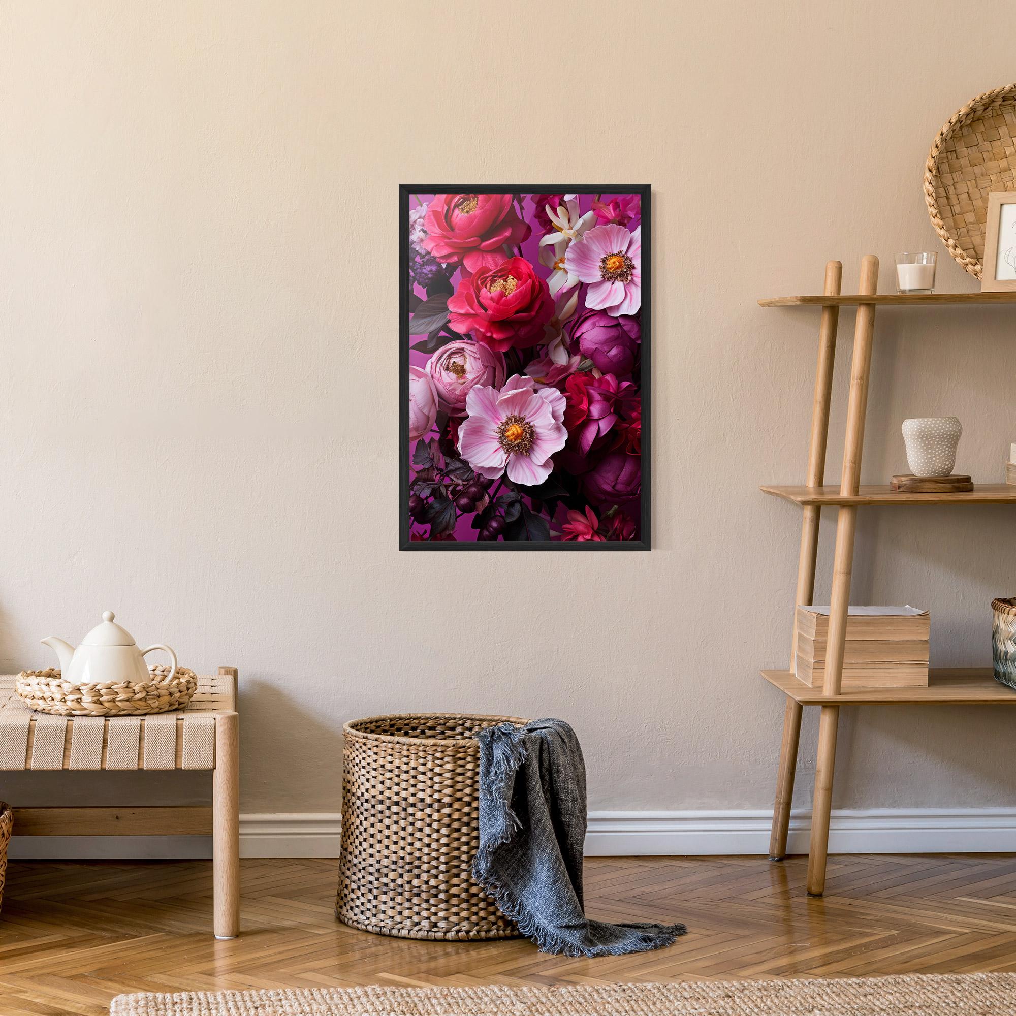 Poster Înrămat Pink Red Bouquet mockup 9