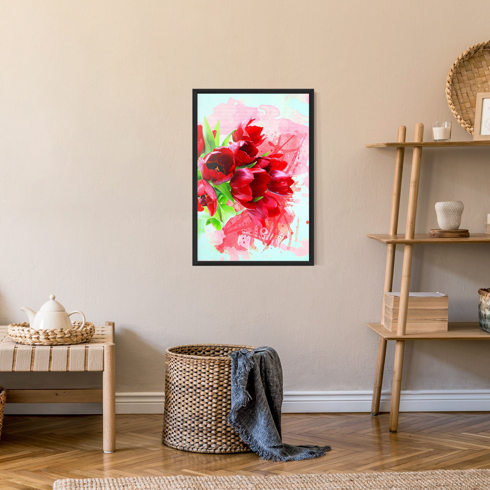 Red Tulips Bouquet mockup 9