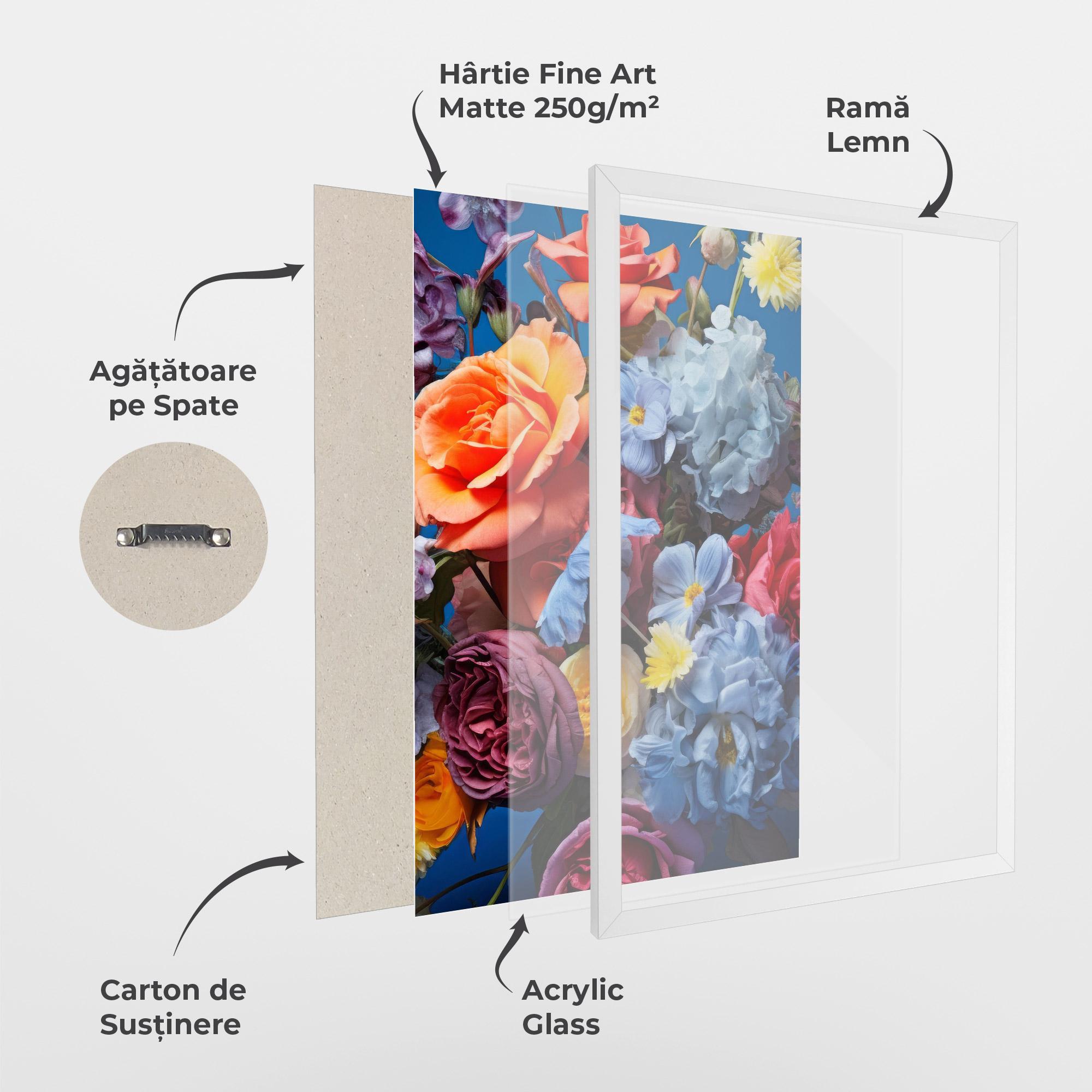 Poster Înrămat Blue Orange Bouquet mockup 1