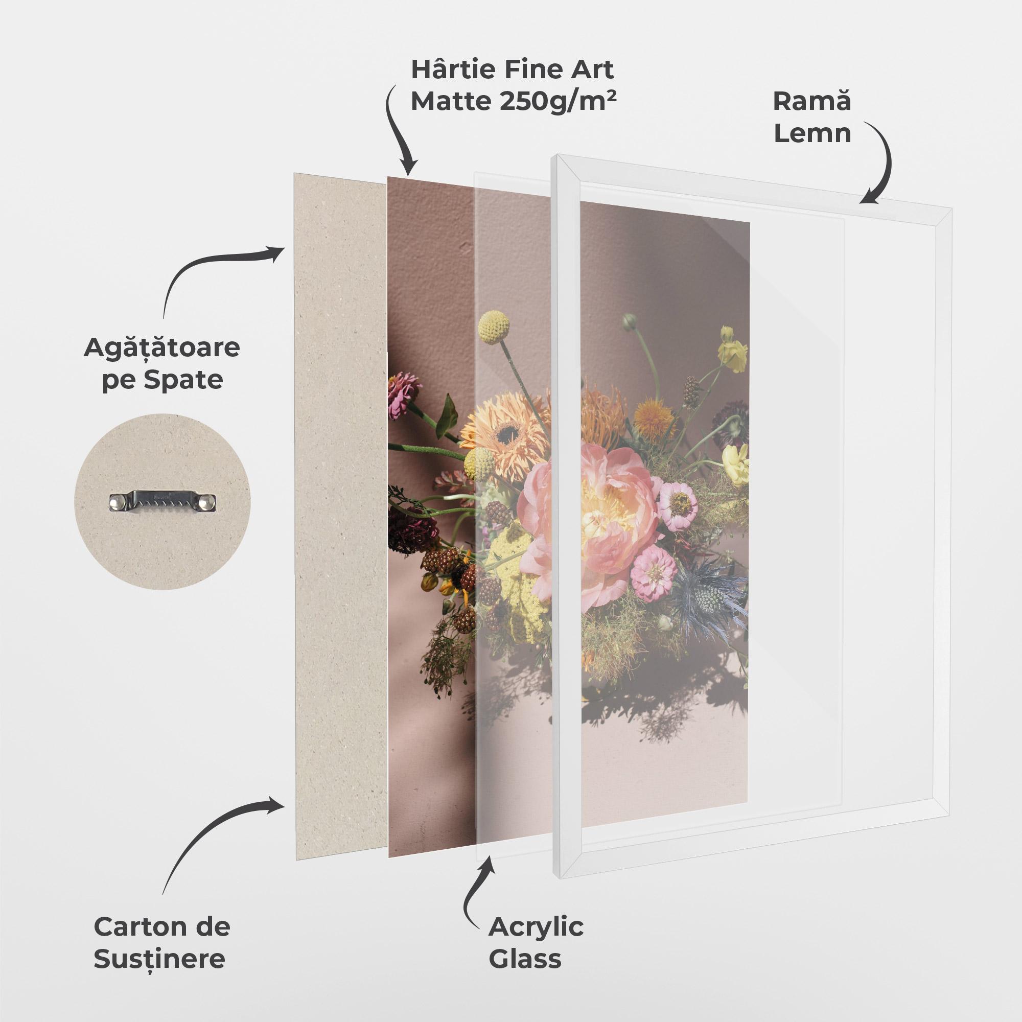 Poster Înrămat Pastel Orange Bouquet mockup 1