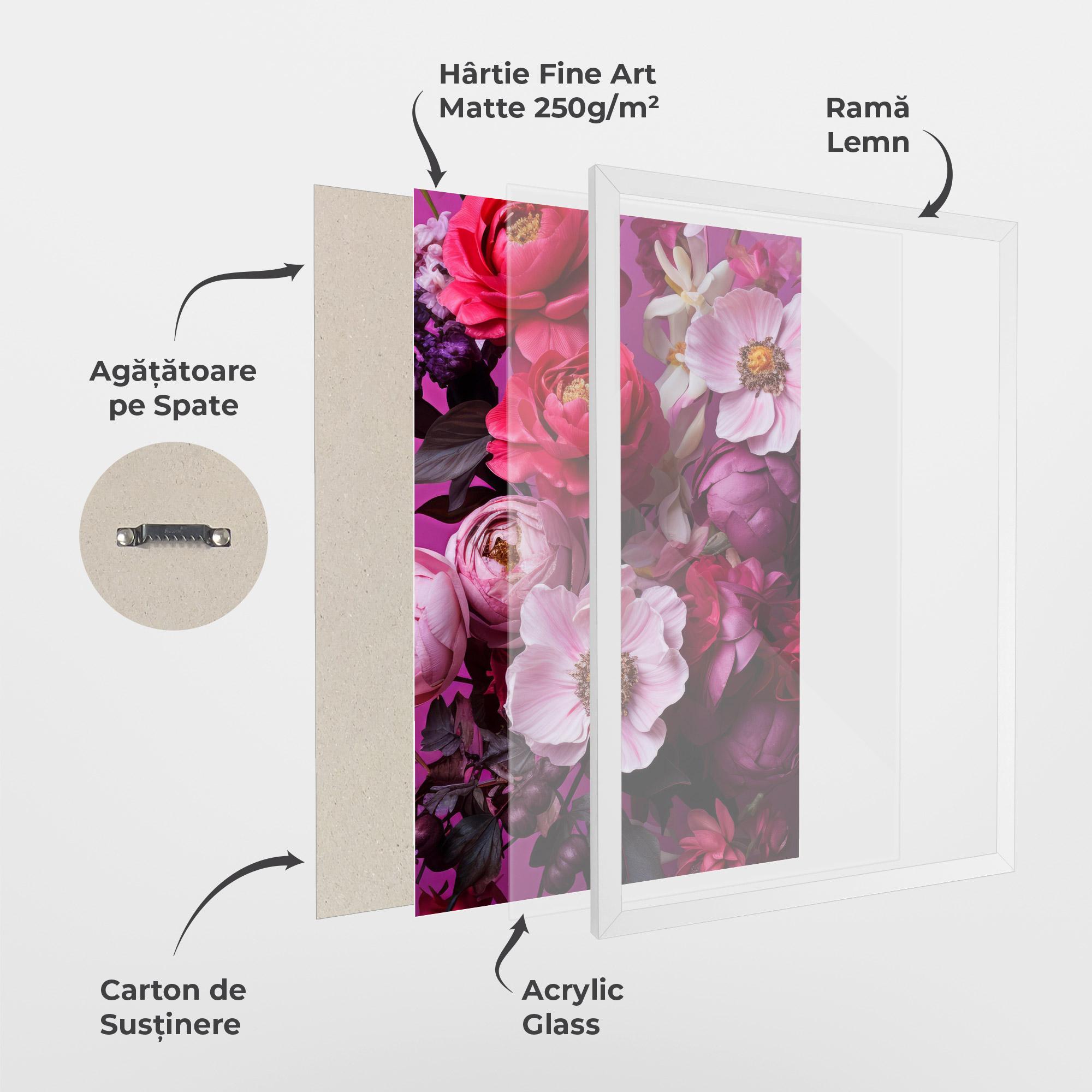 Poster Înrămat Pink Red Bouquet mockup 1