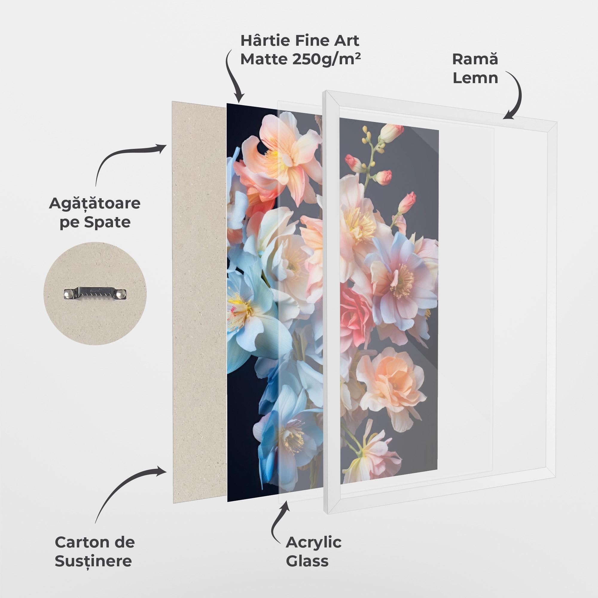 Poster Înrămat Pretty Pastel Bouquet mockup 1