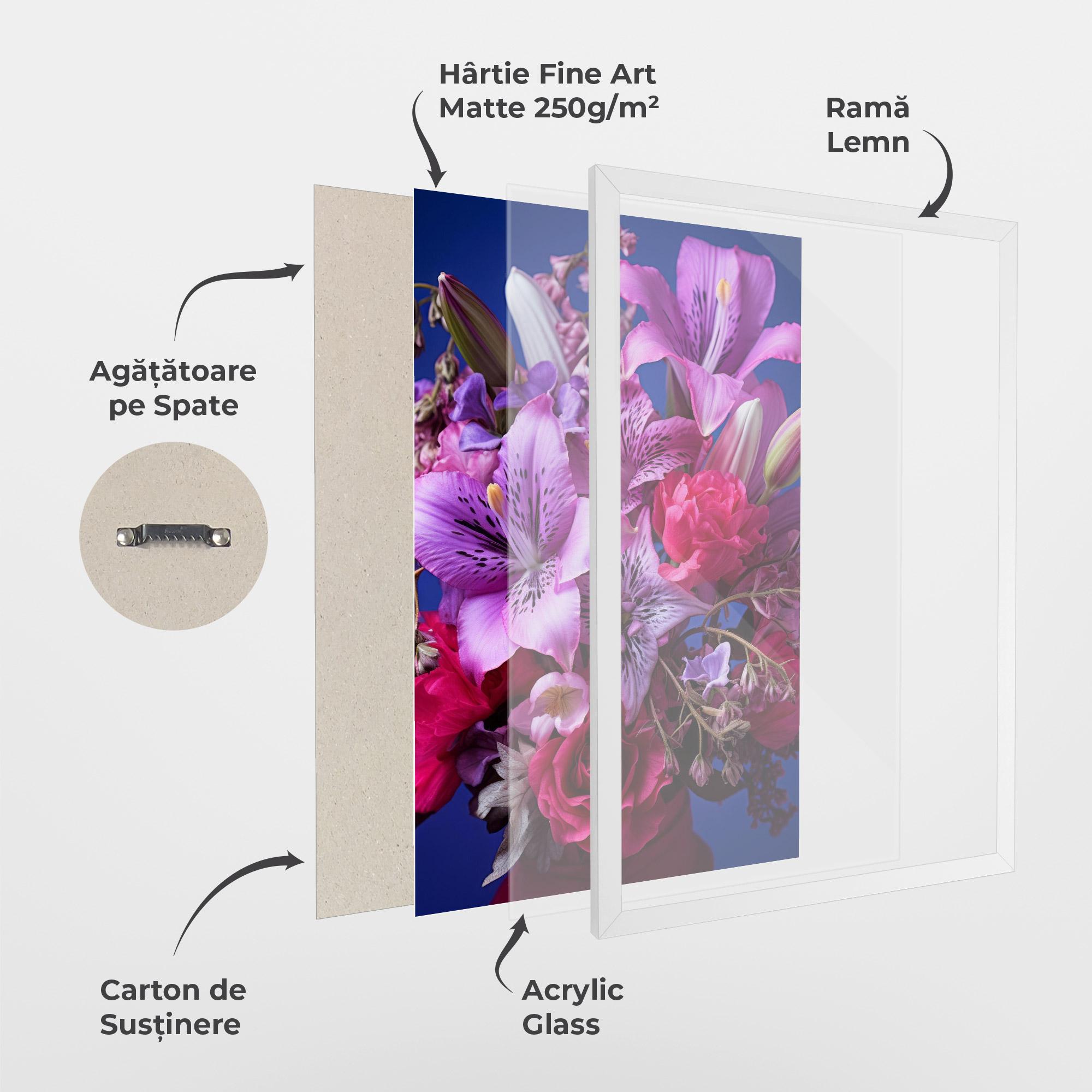 Poster Înrămat Purple Pretty Flowers mockup 1