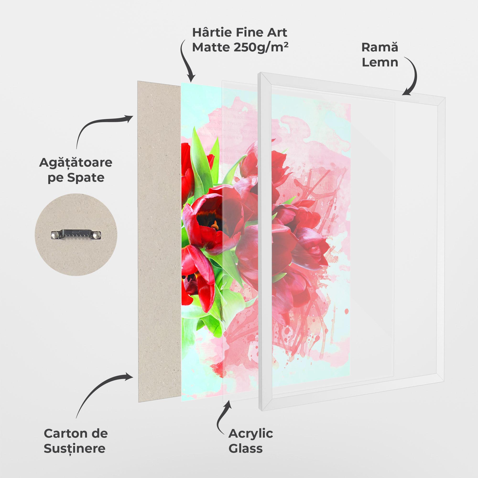 Poster Înrămat Red Tulips Bouquet mockup 1