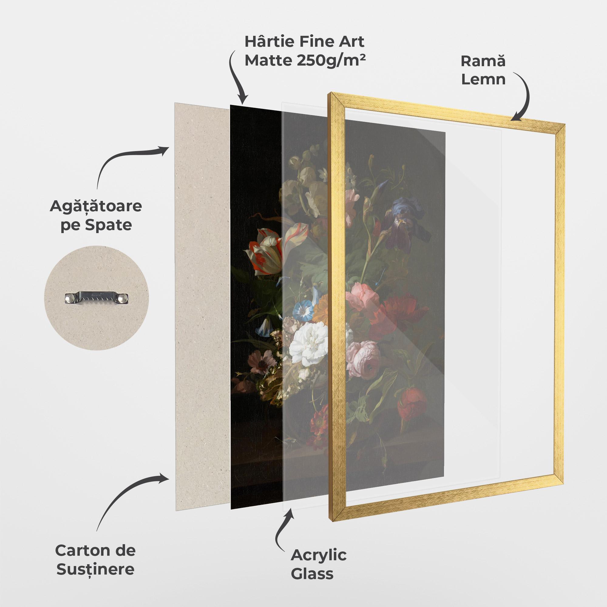 Poster Înrămat Dark Flowers Bouquet mockup 1