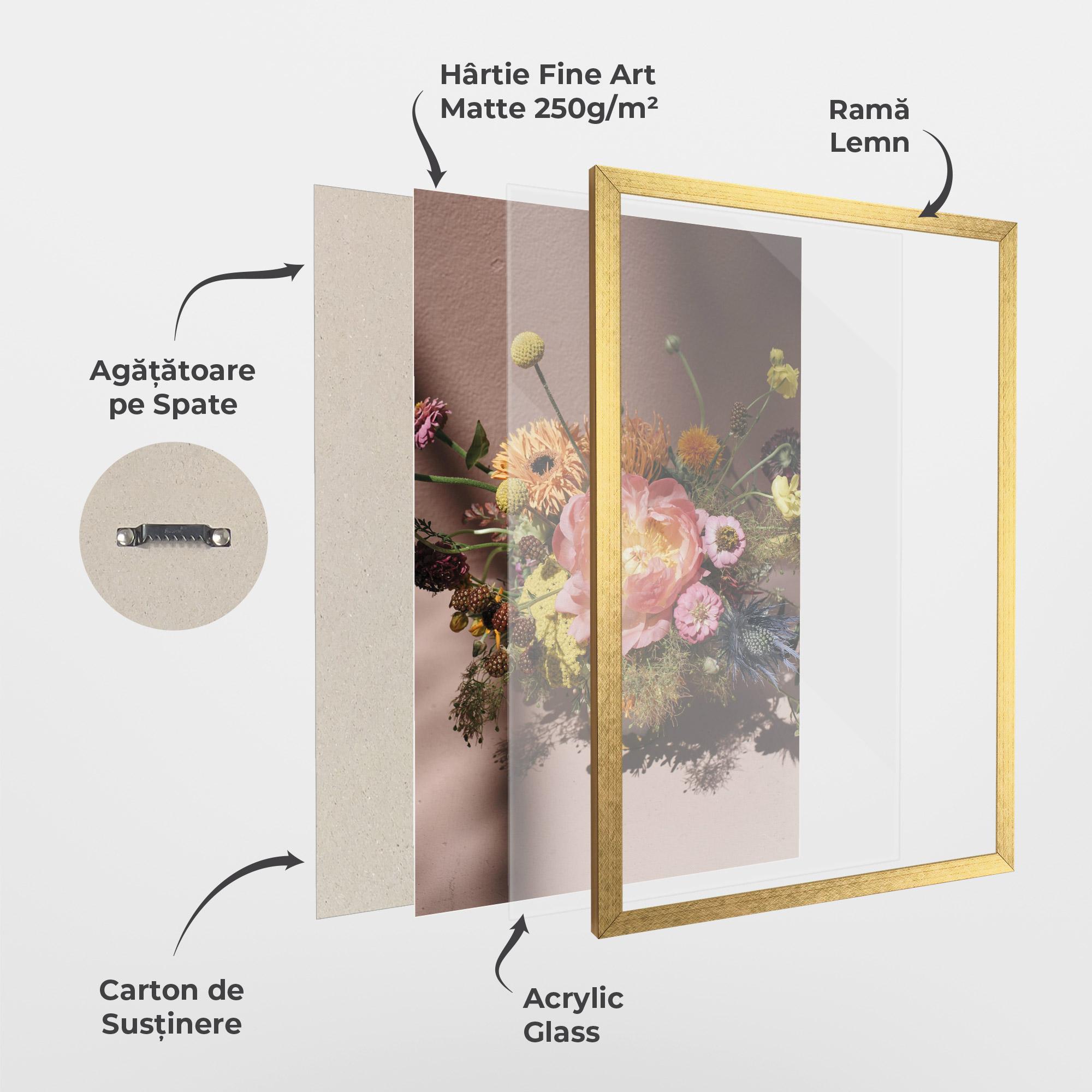 Poster Înrămat Pastel Orange Bouquet mockup 1