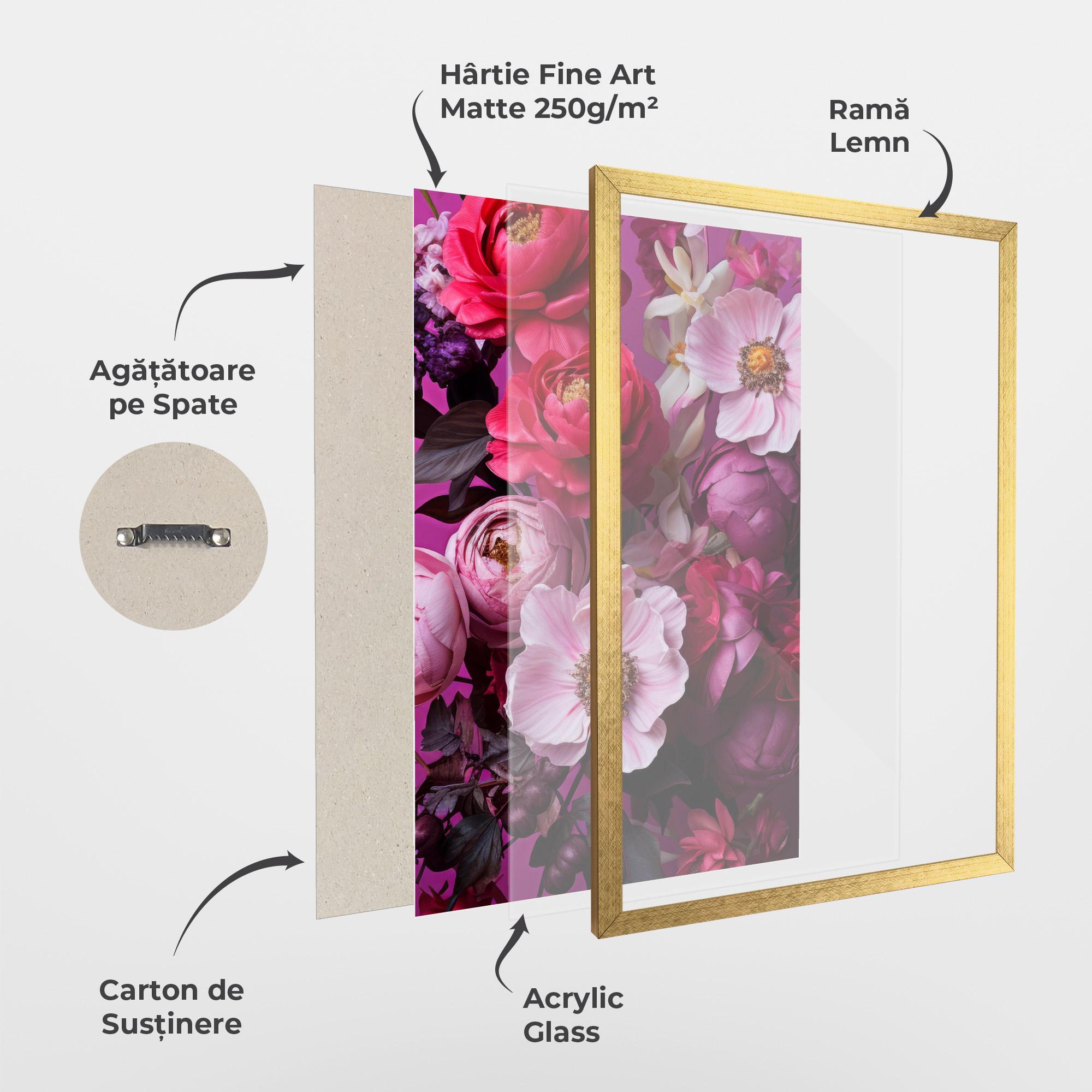 Poster Înrămat Pink Red Bouquet mockup 1