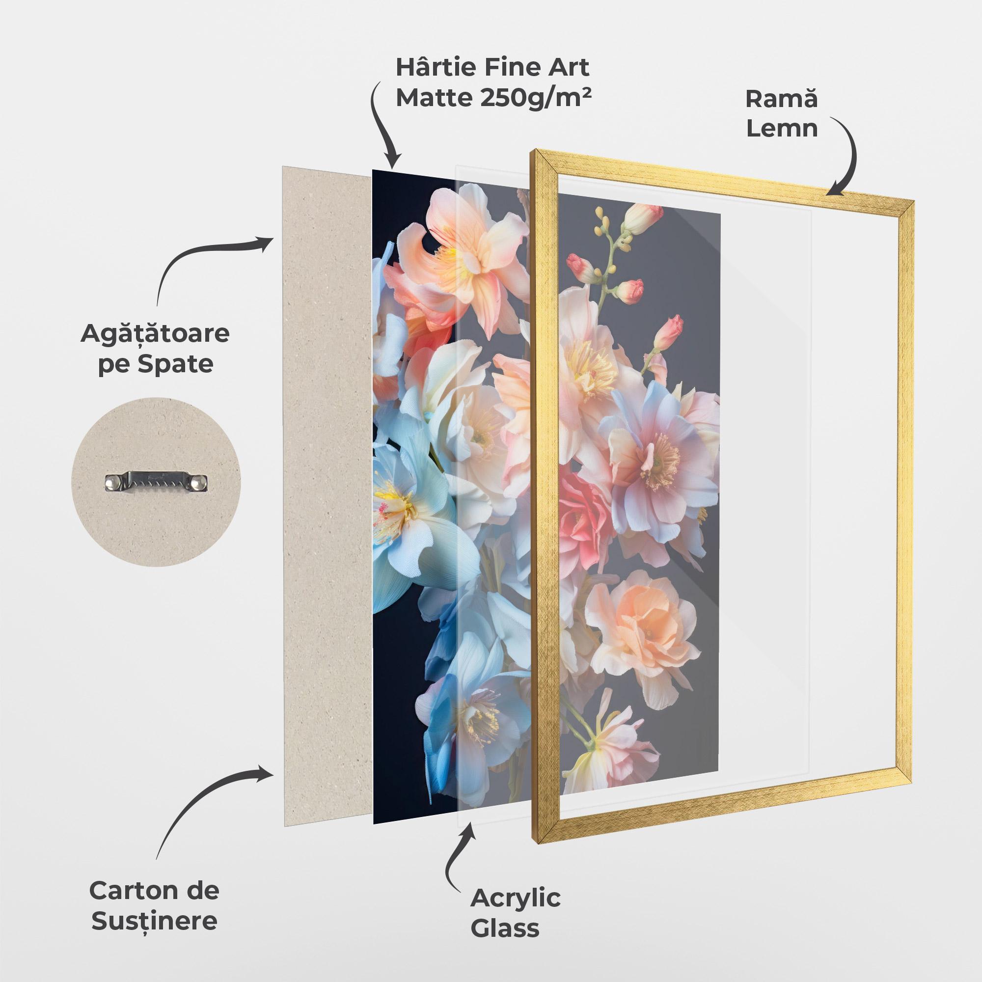 Poster Înrămat Pretty Pastel Bouquet mockup 1