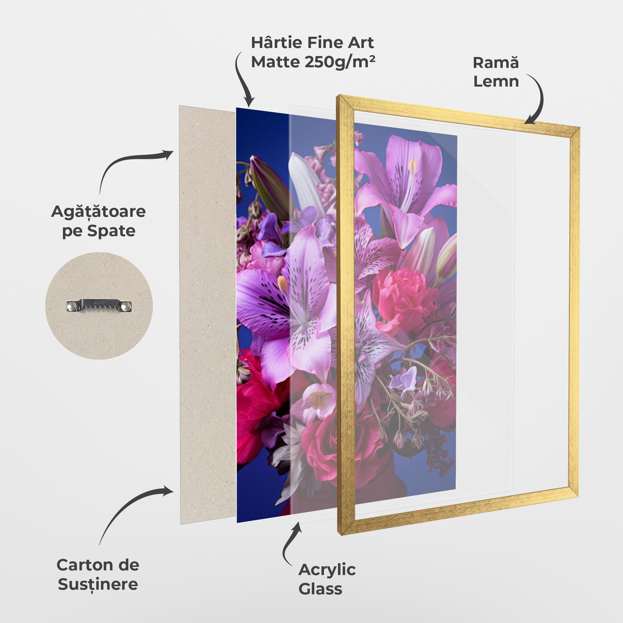 Poster Înrămat Purple Pretty Flowers mockup 1