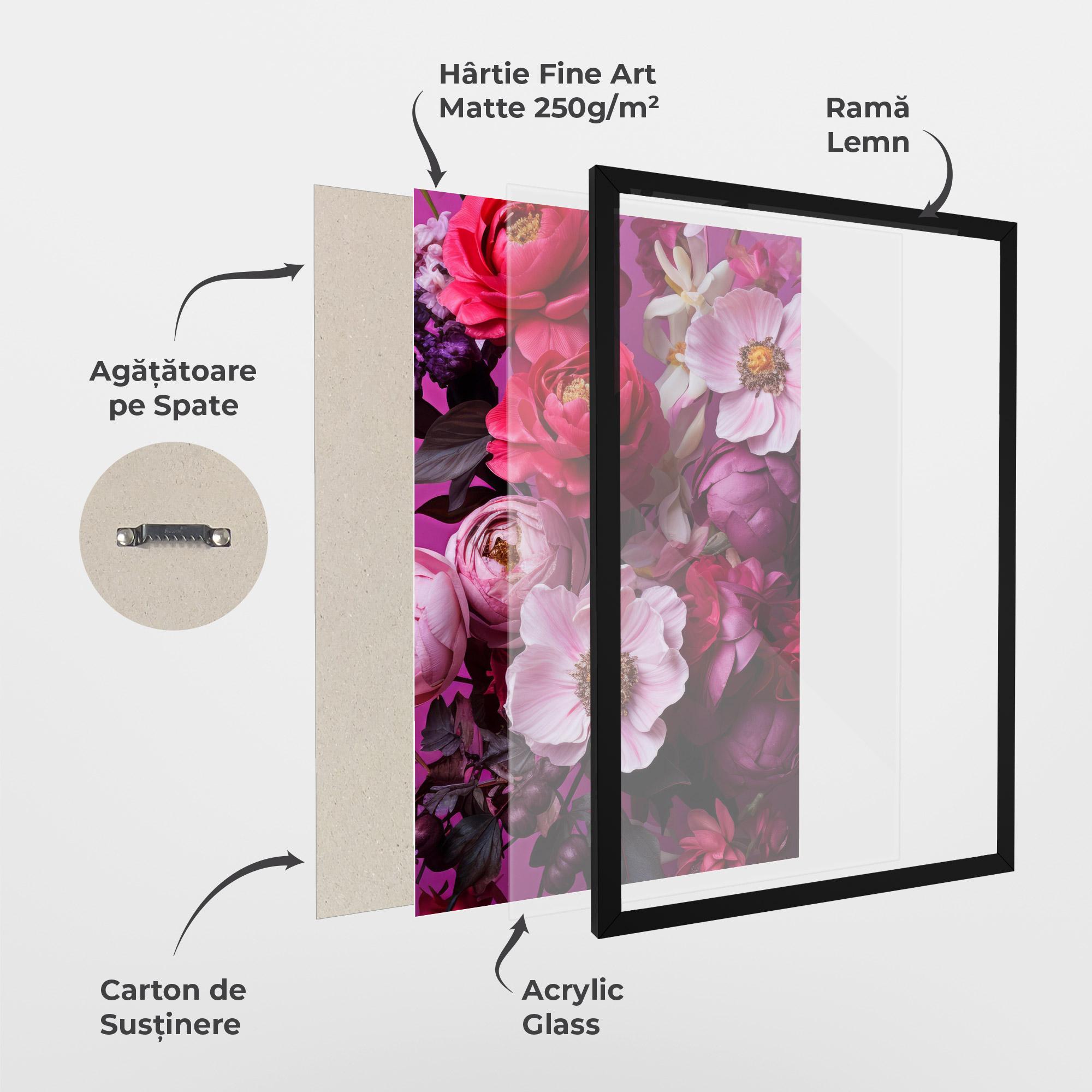 Poster Înrămat Pink Red Bouquet mockup 1