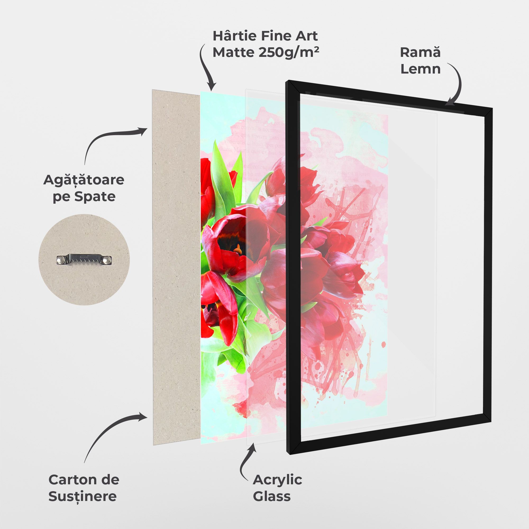 Red Tulips Bouquet mockup 1