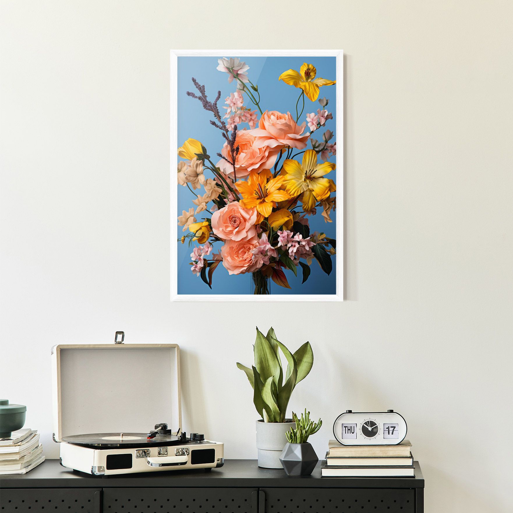 Flower Mix On Blue mockup 2