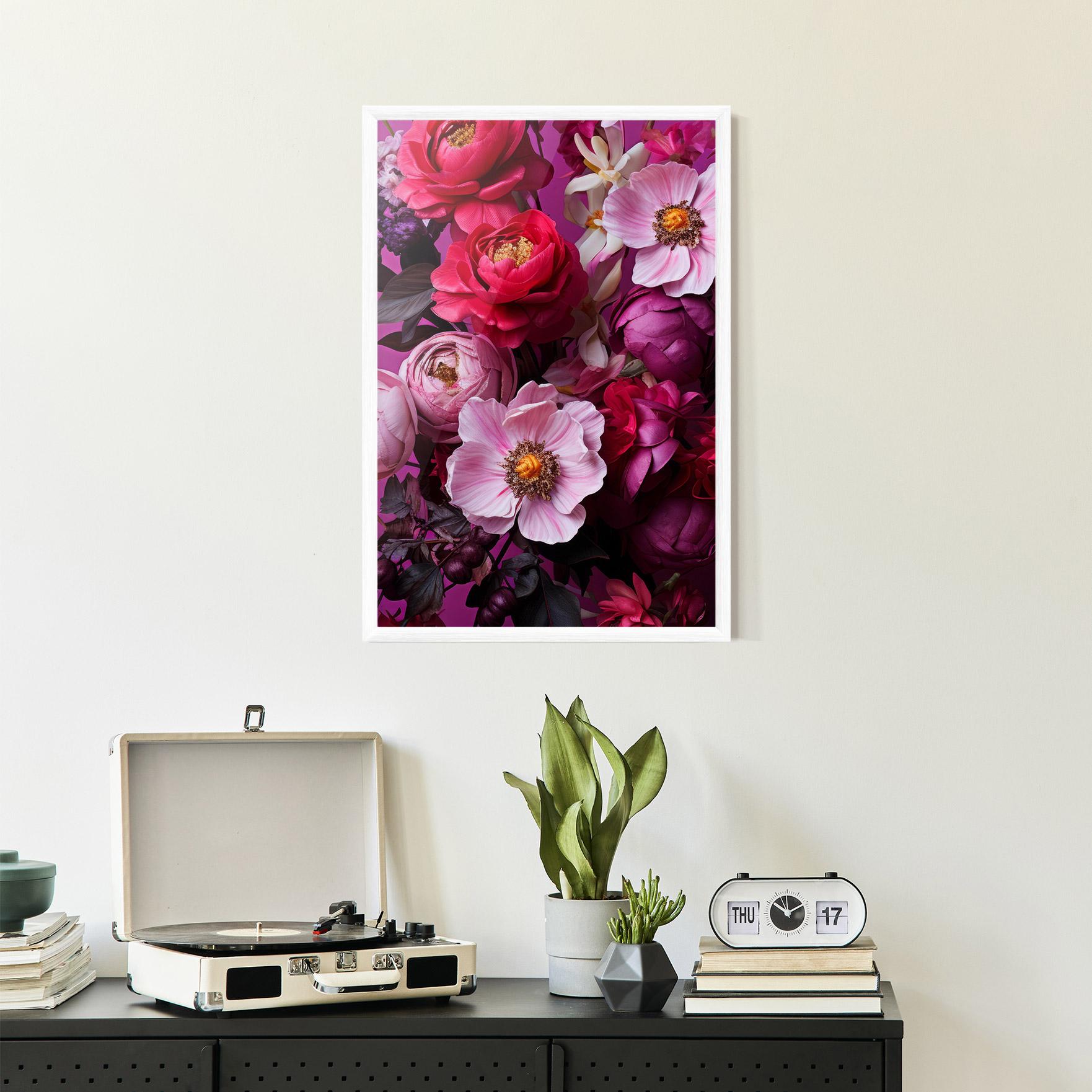 Poster Înrămat Pink Red Bouquet mockup 2