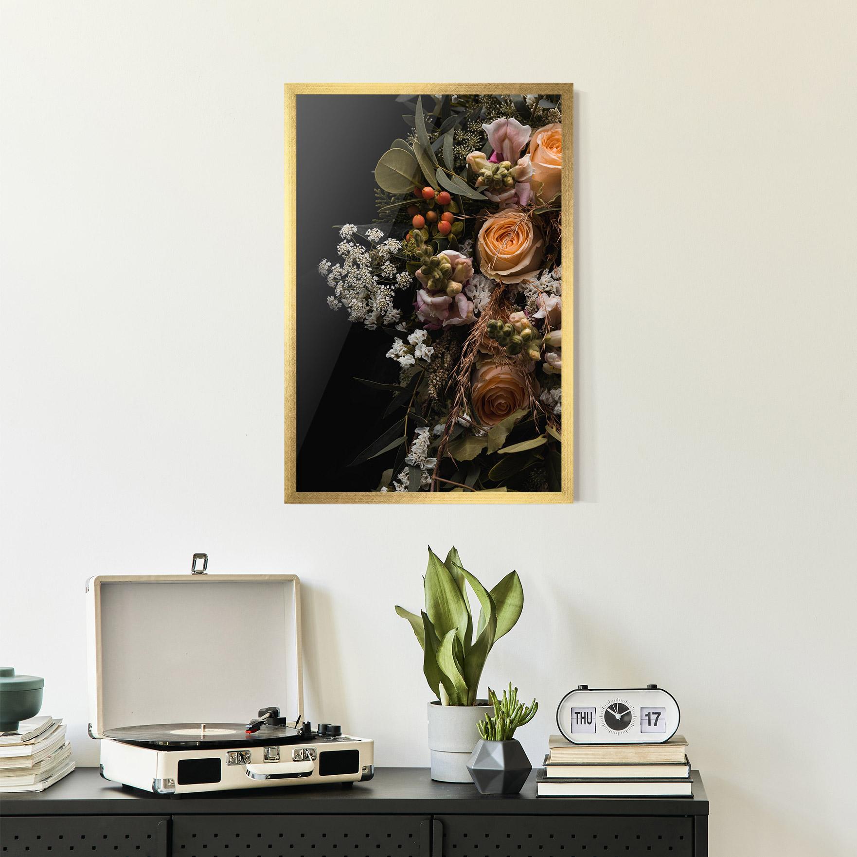 Poster Înrămat Dark Flower Bouquet mockup 2