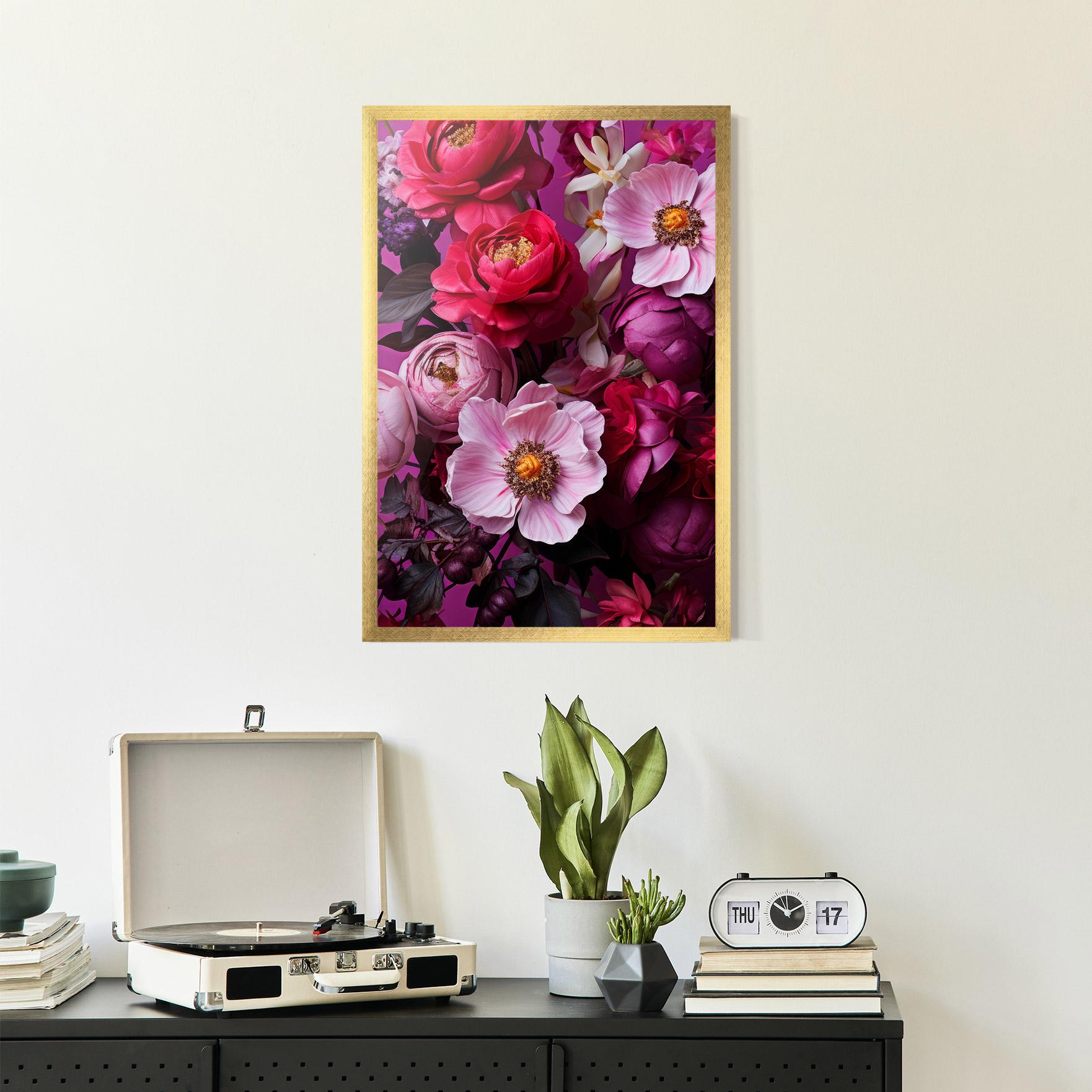Poster Înrămat Pink Red Bouquet mockup 2