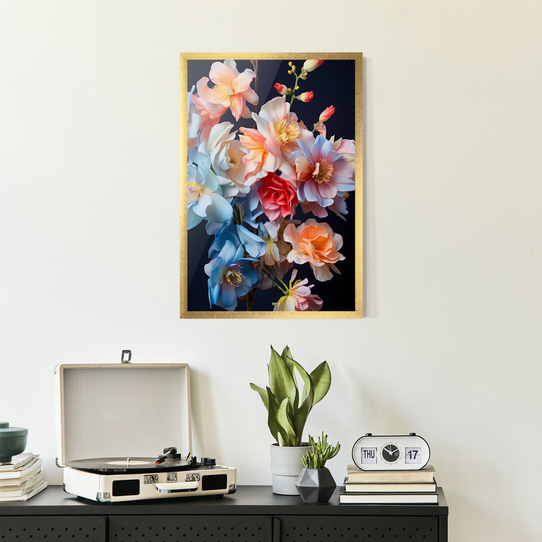 Poster Înrămat Pretty Pastel Bouquet mockup 2