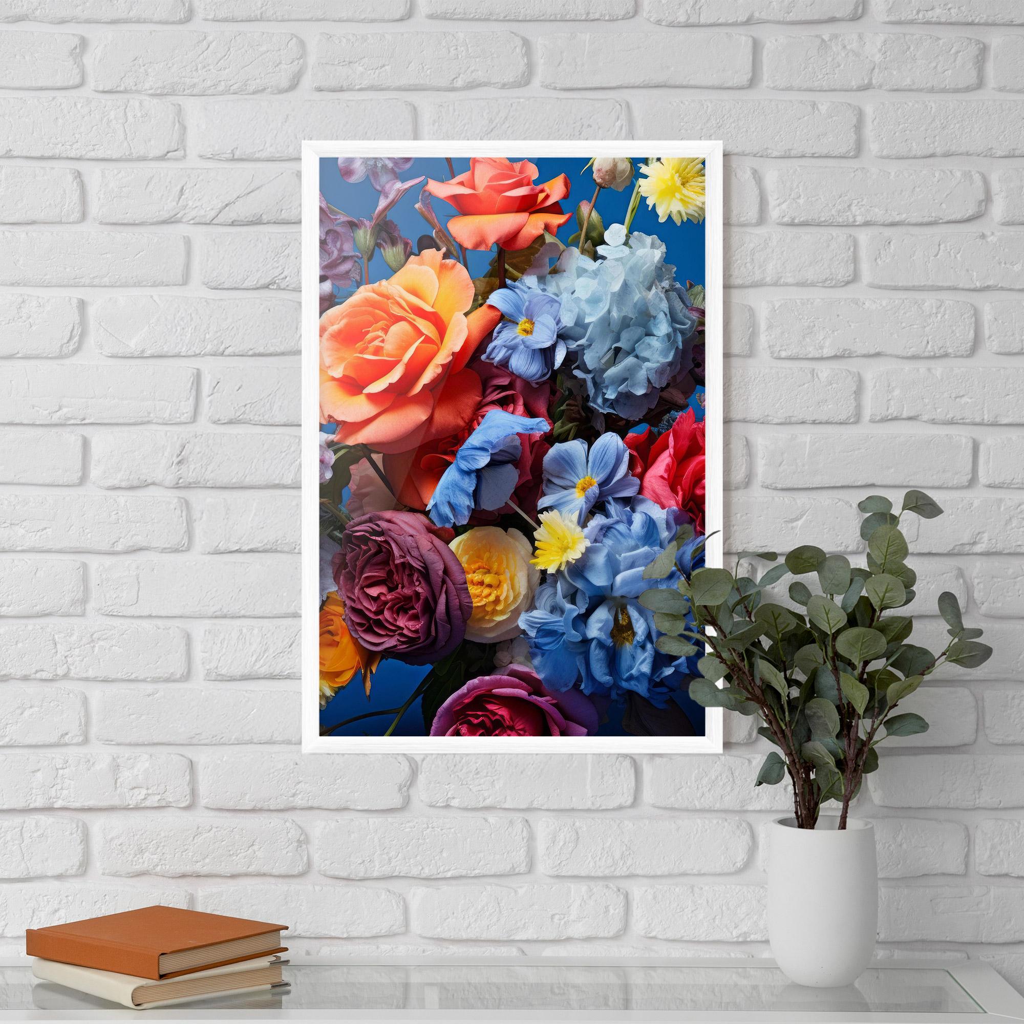 Poster Înrămat Blue Orange Bouquet mockup 5