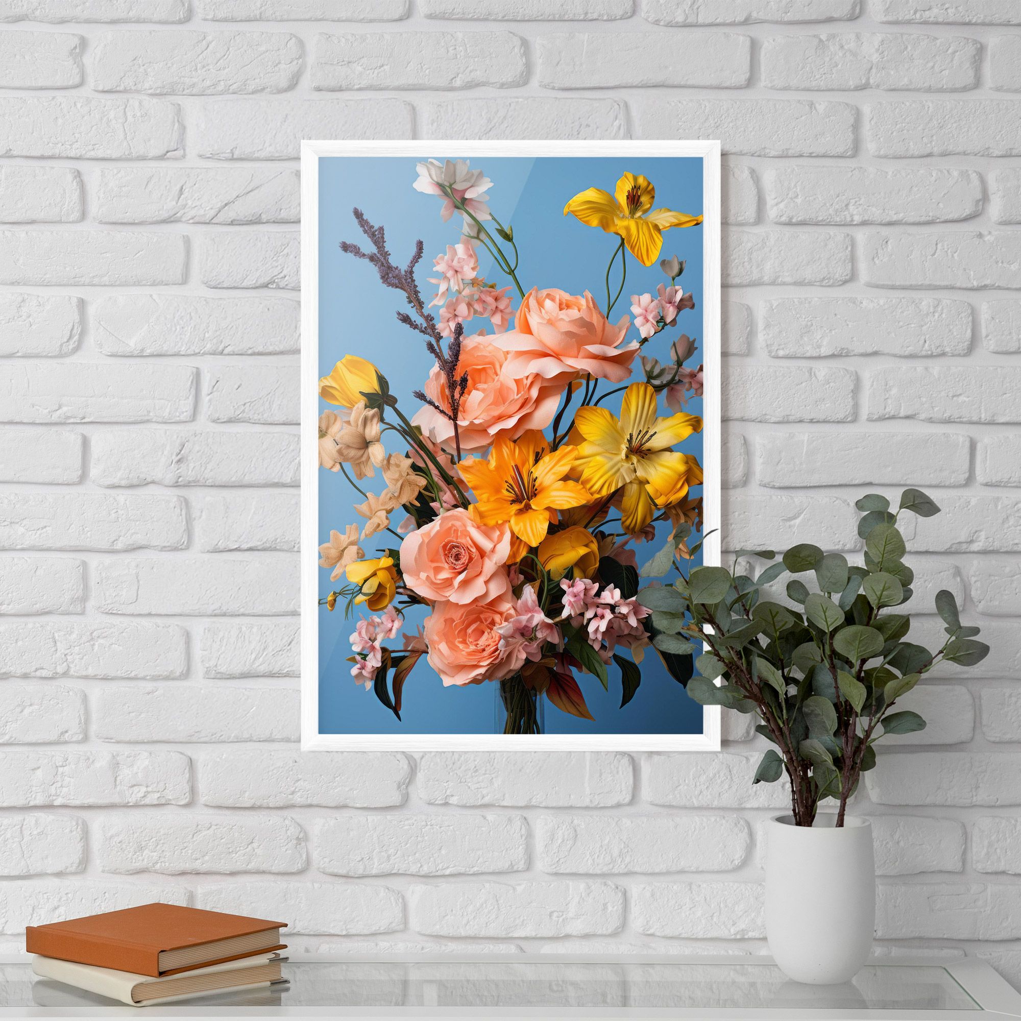 Flower Mix On Blue mockup 5