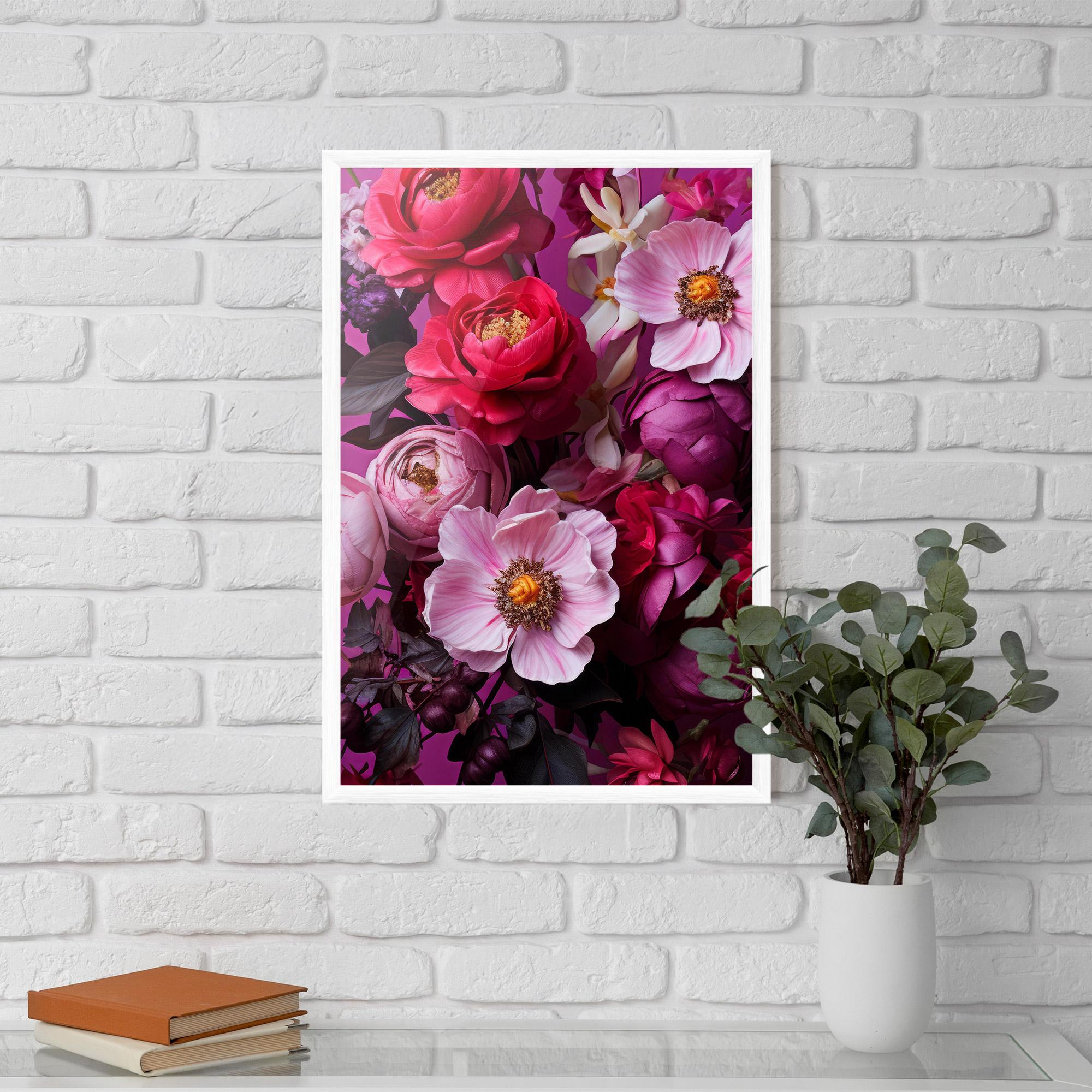 Poster Înrămat Pink Red Bouquet mockup 5
