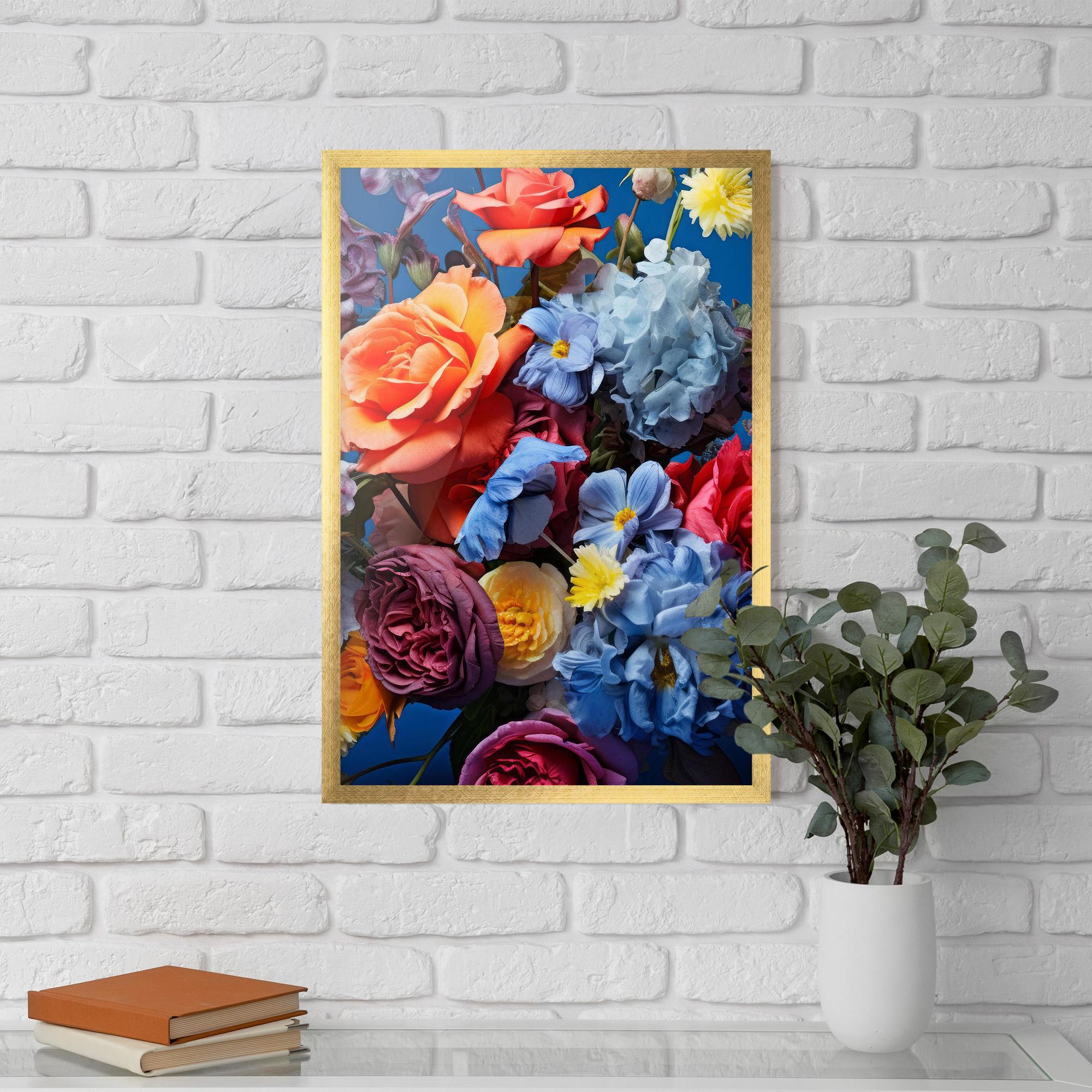 Poster Înrămat Blue Orange Bouquet mockup 5