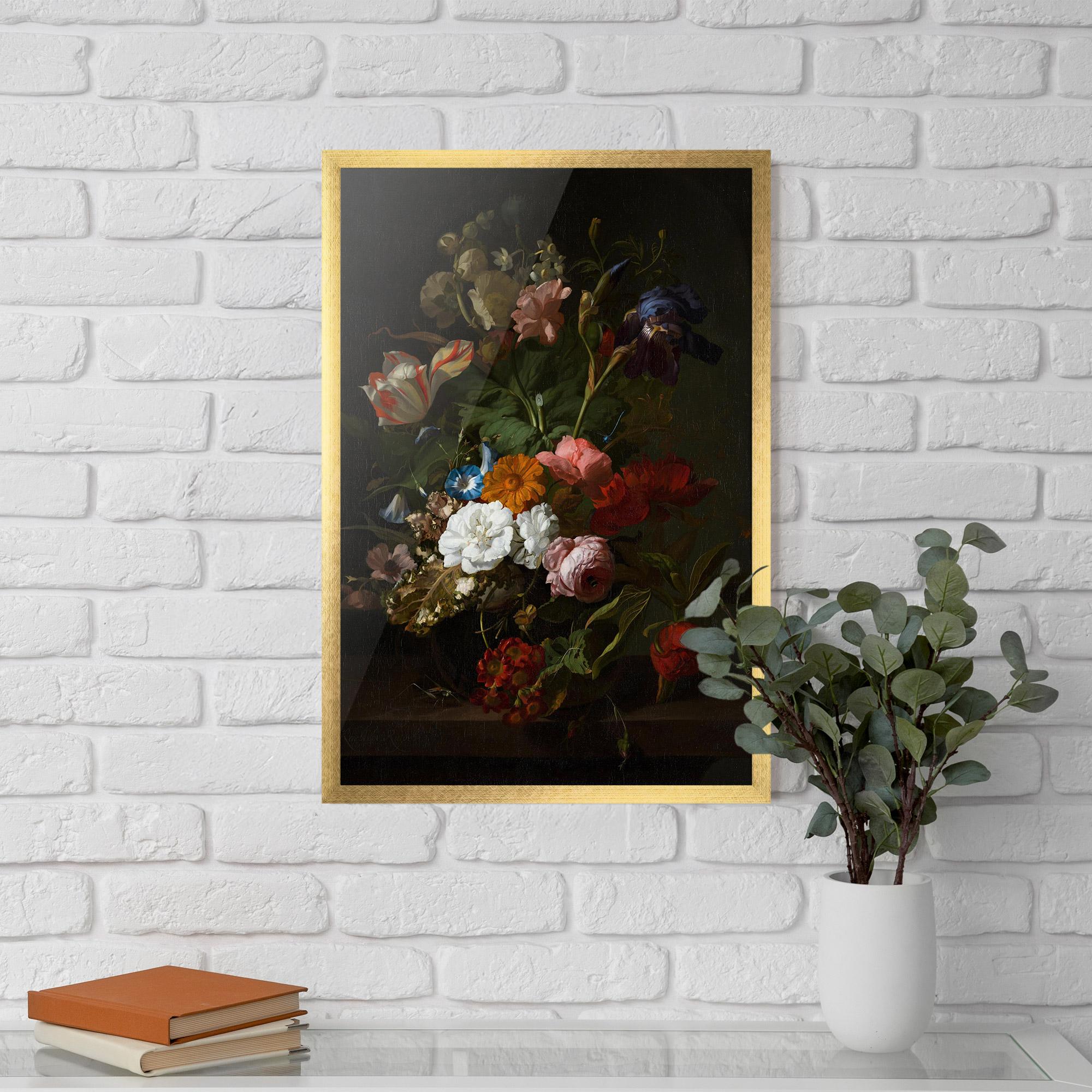 Poster Înrămat Dark Flowers Bouquet mockup 5