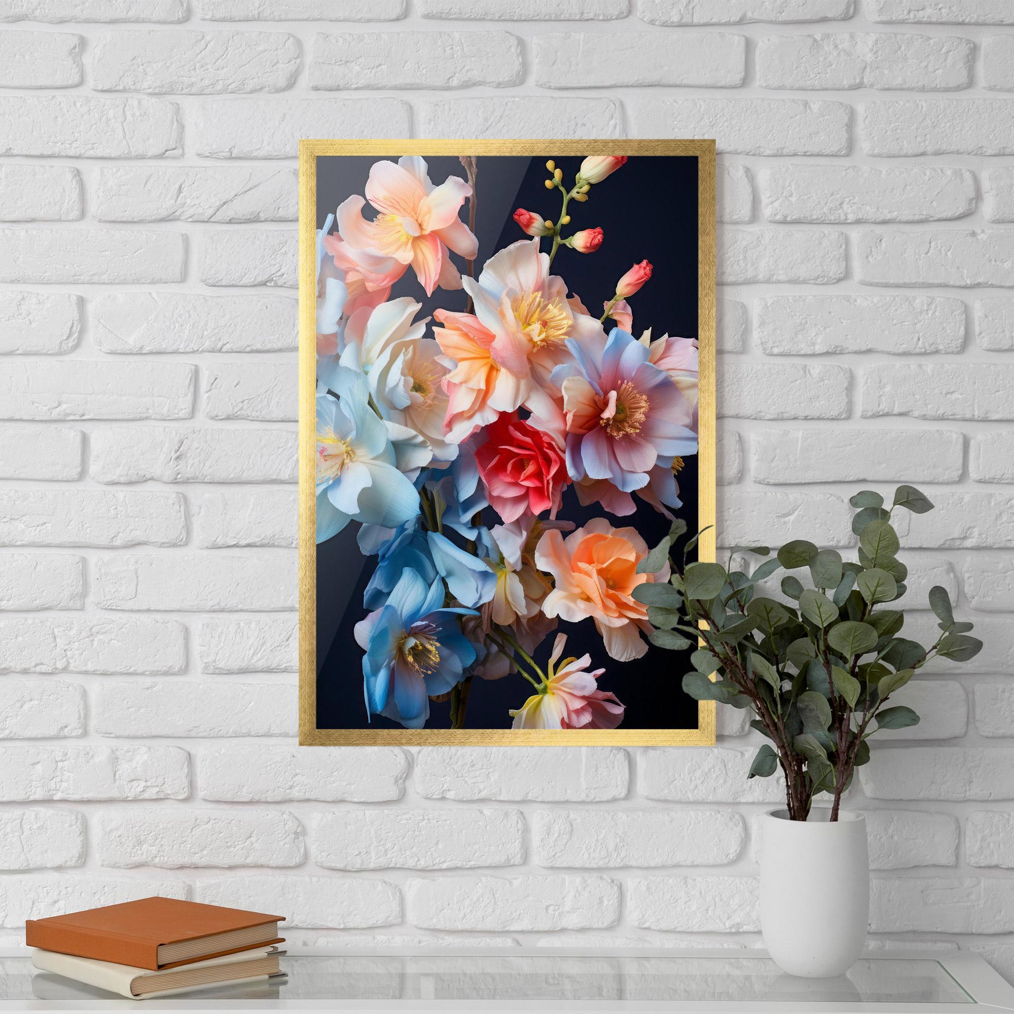 Poster Înrămat Pretty Pastel Bouquet mockup 5