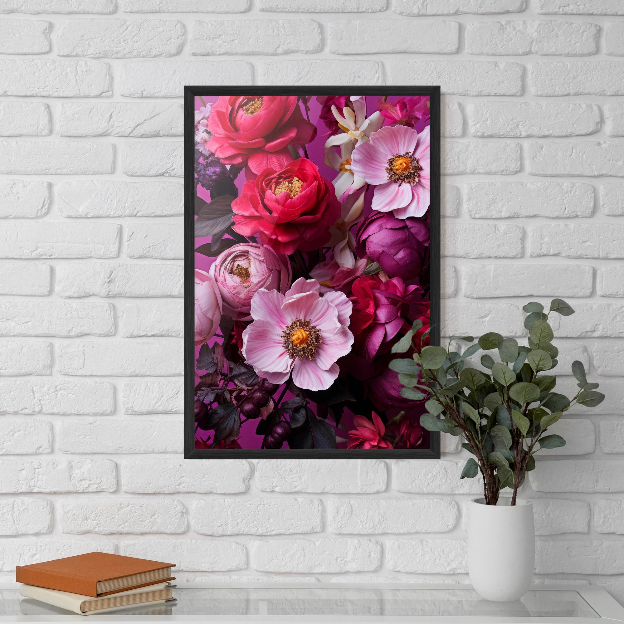 Poster Înrămat Pink Red Bouquet mockup 5