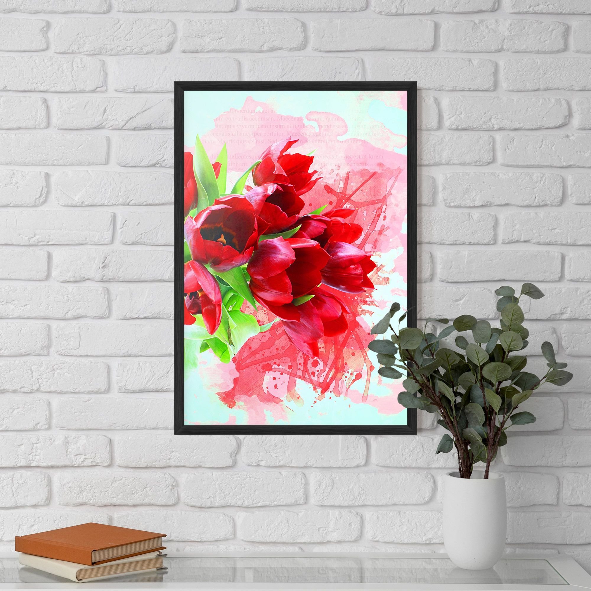 Red Tulips Bouquet mockup 5
