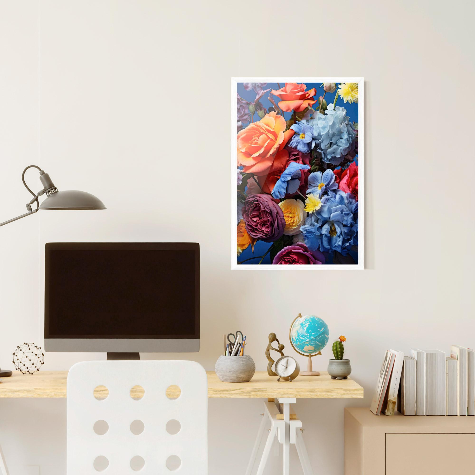 Poster Înrămat Blue Orange Bouquet mockup 6