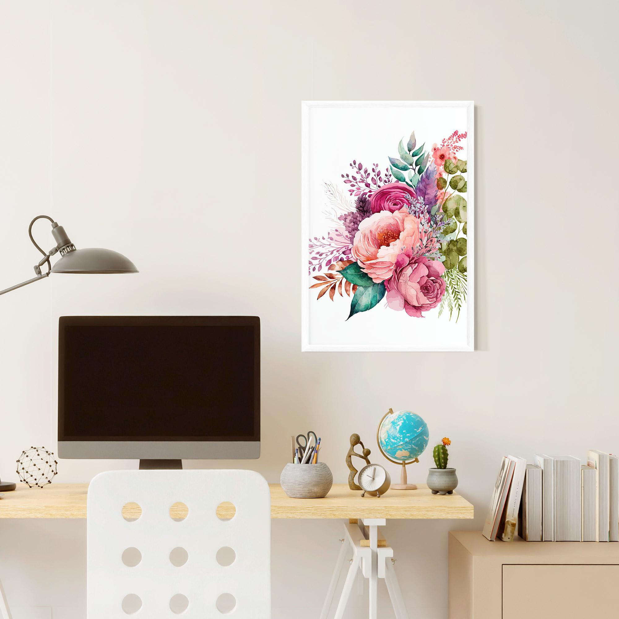 Poster Înrămat Bouquet Of Pink Roses mockup 6