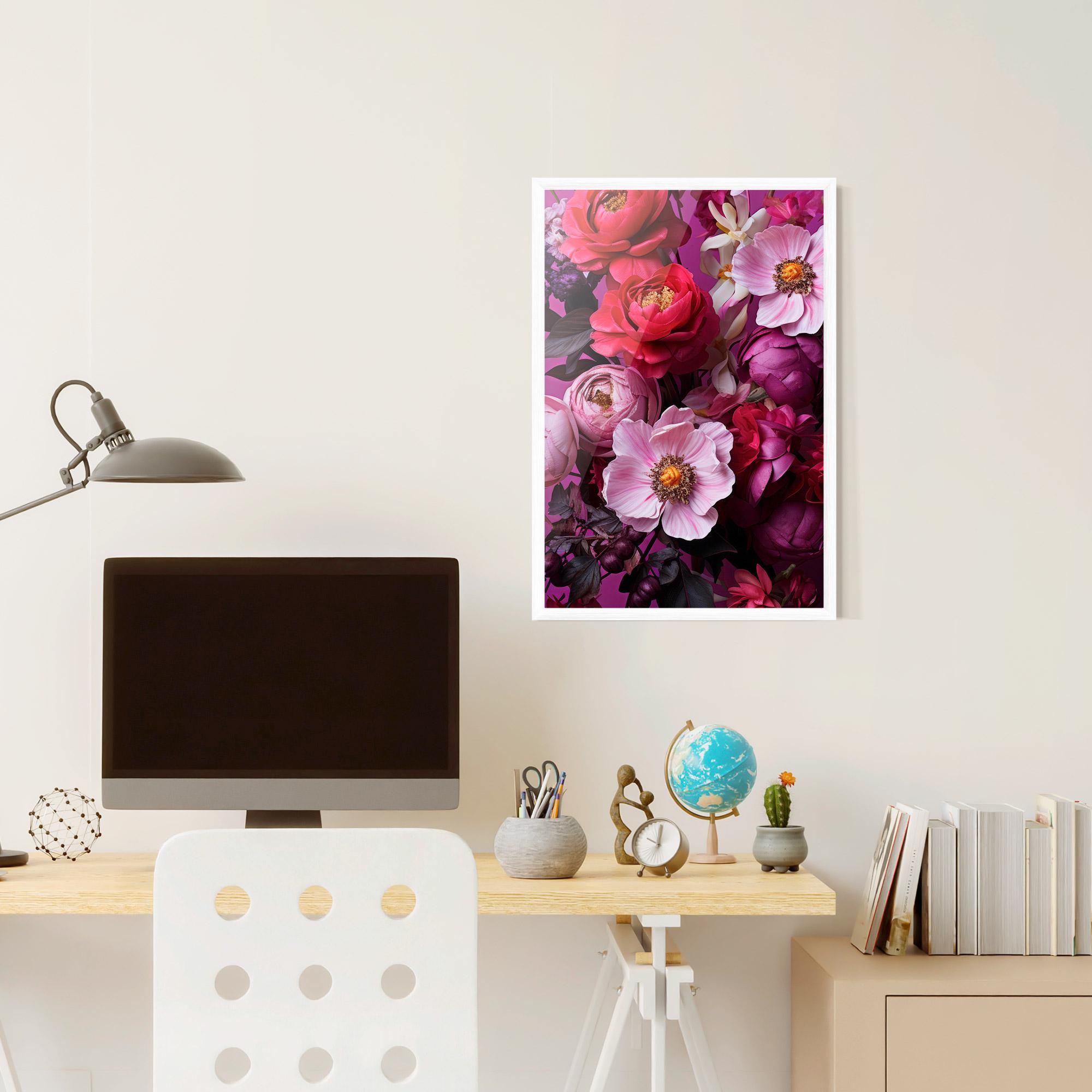 Poster Înrămat Pink Red Bouquet mockup 6